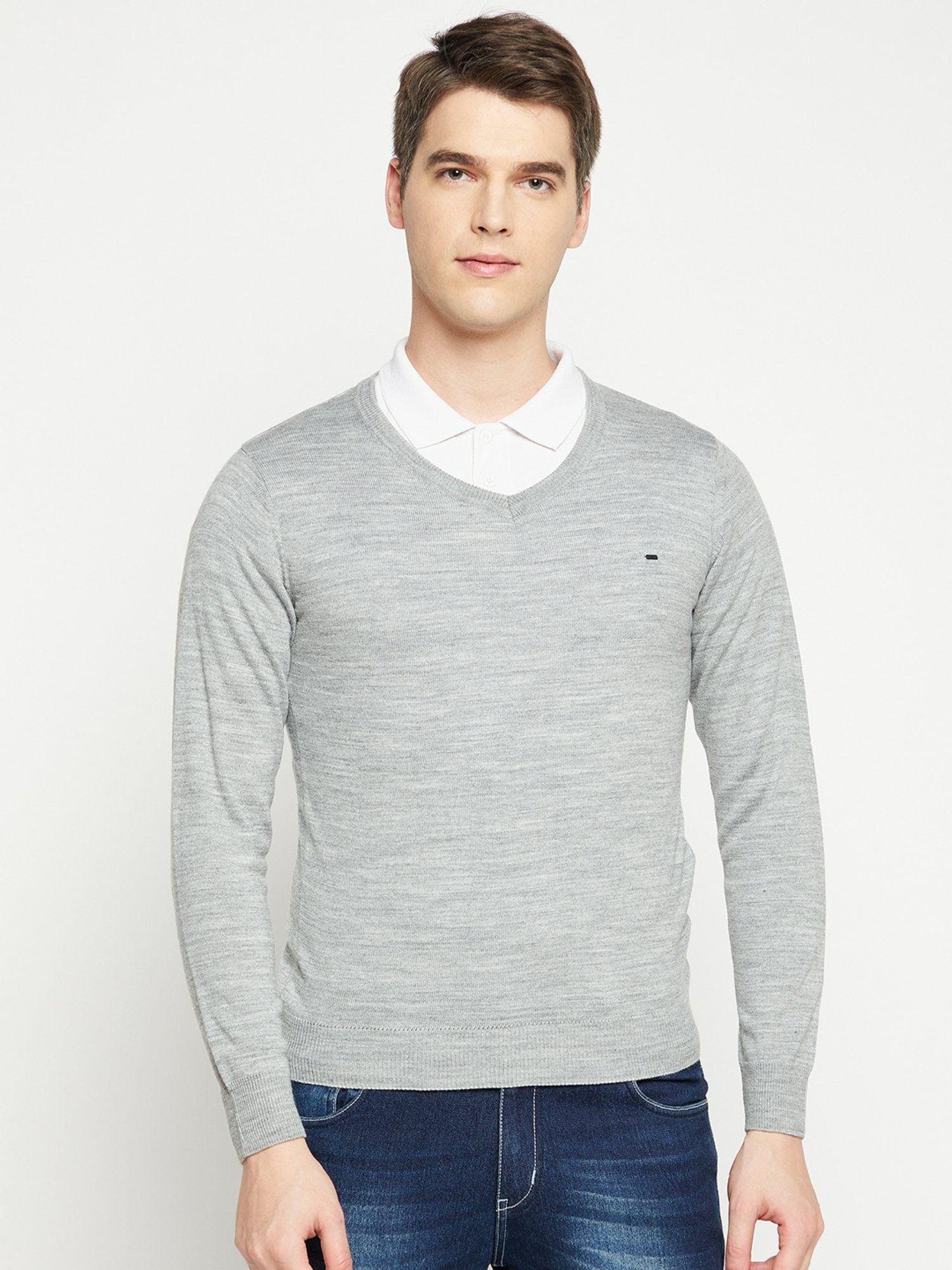 men-grey-melange-solid-acrylic-vee-neck-sweater