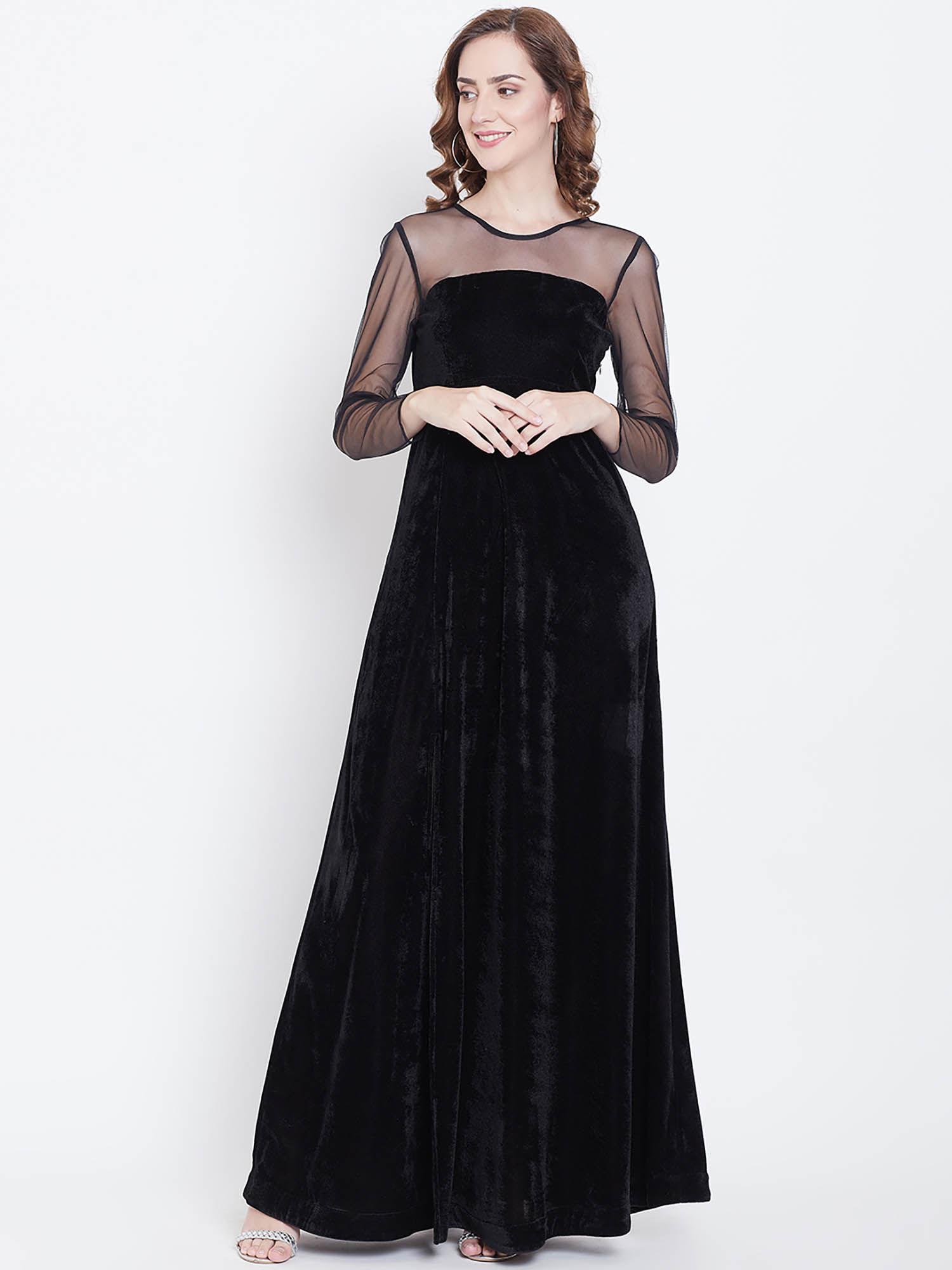 women-black-solid-maxi-dress