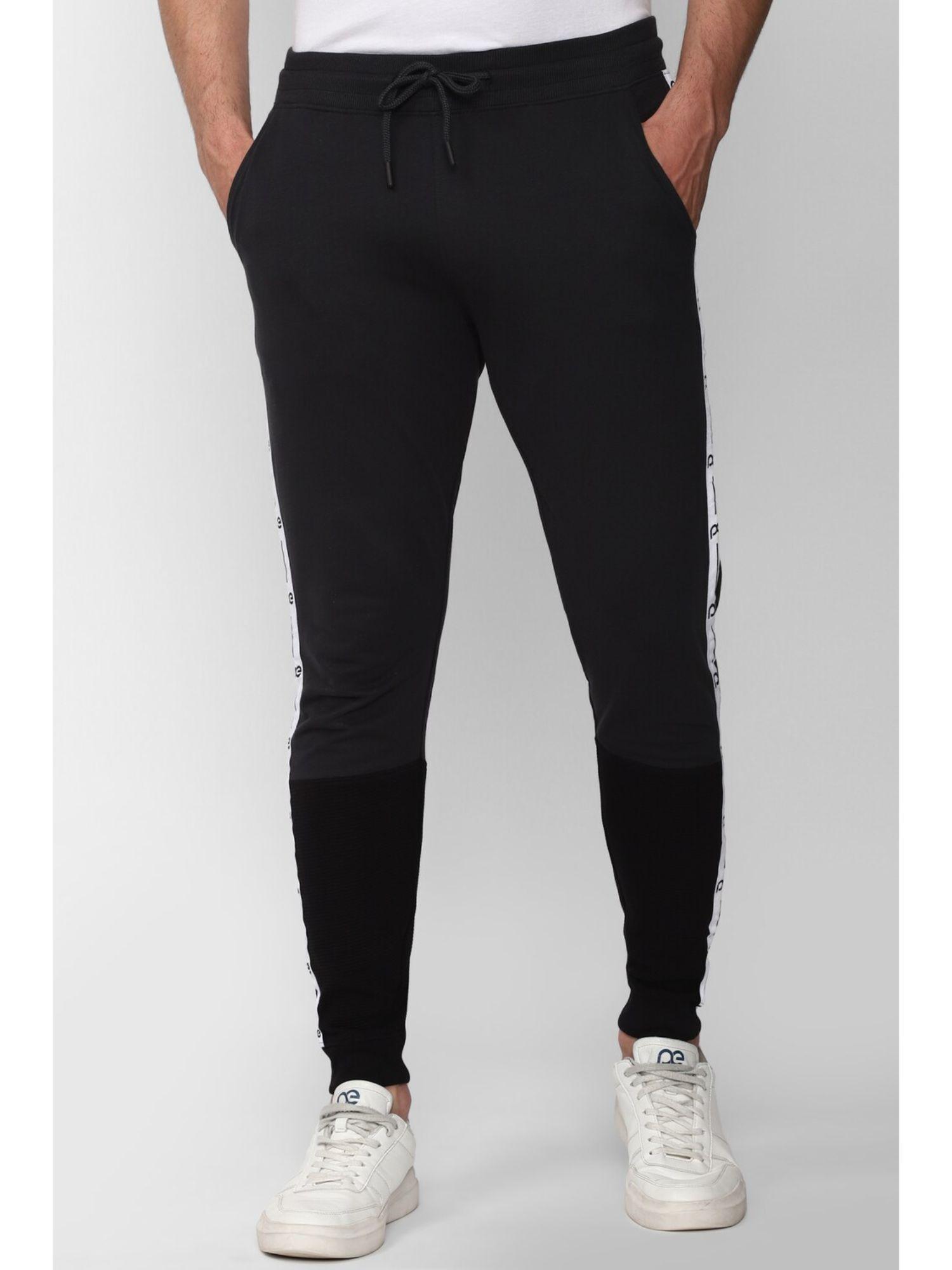 men-black-print-casual-jogger-pants
