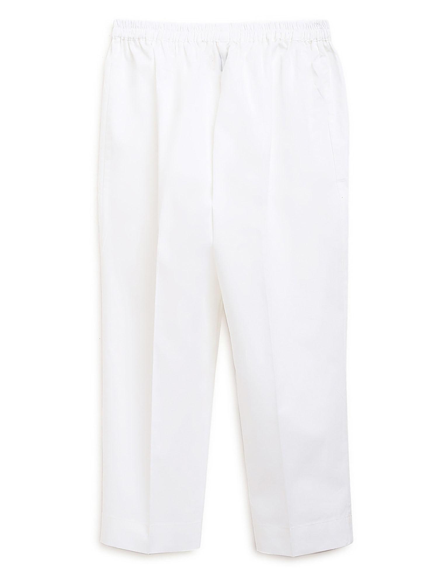 Boys Cotton Trousers - White