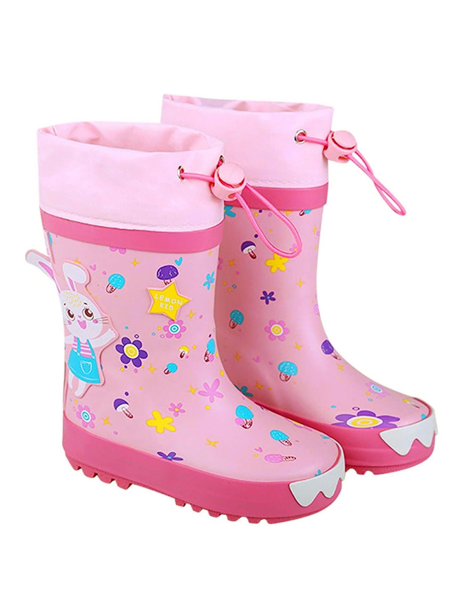 baby-pink-rabbit-theme-flex-rubber-rain-gumboots-for-kids