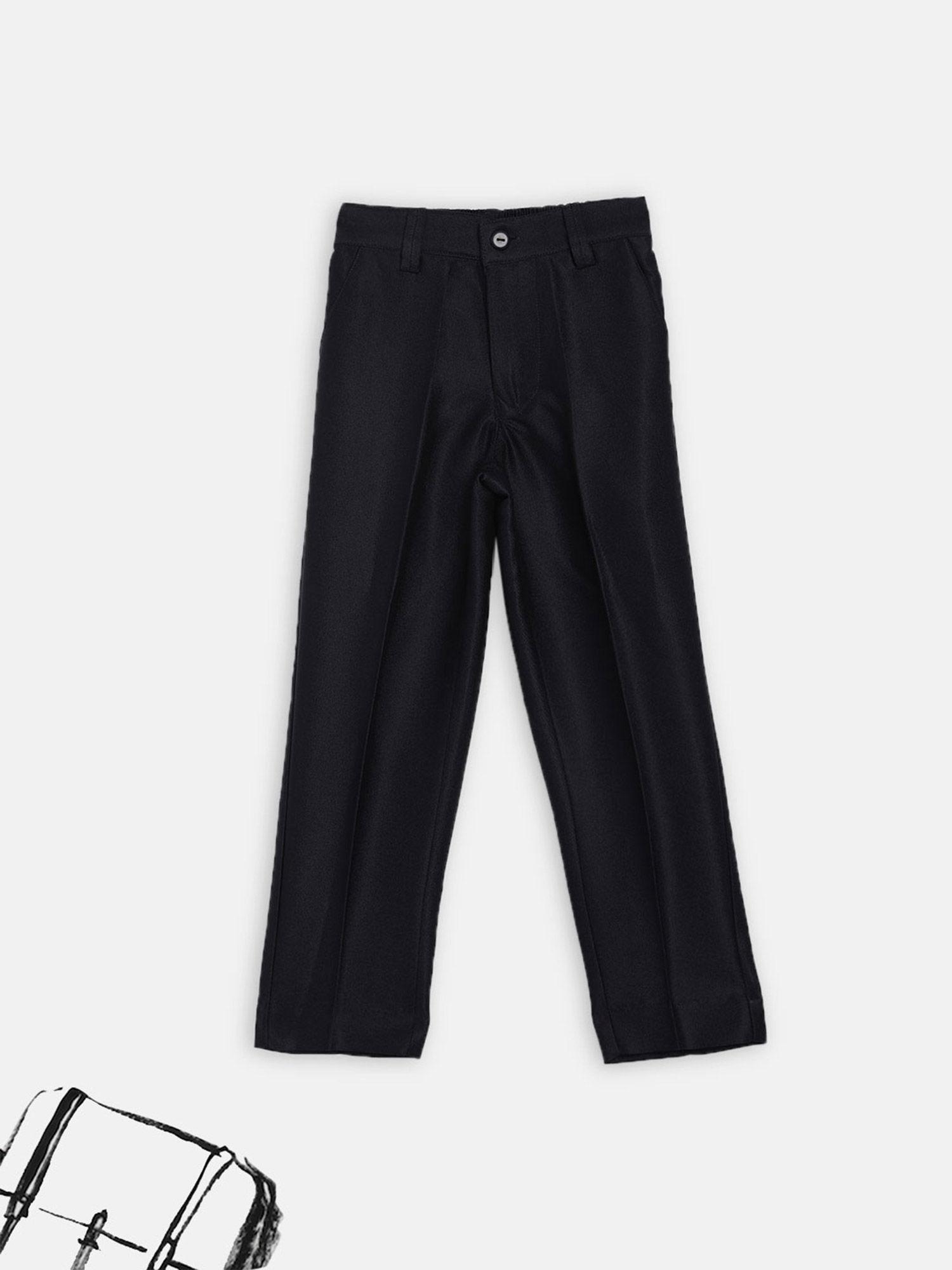 Navy Blue Solid Trouser