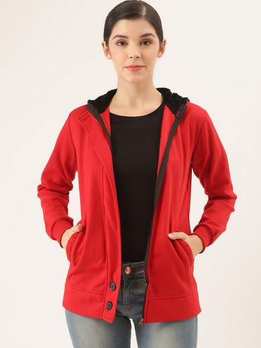 Belle Fille Red Solid Jacket