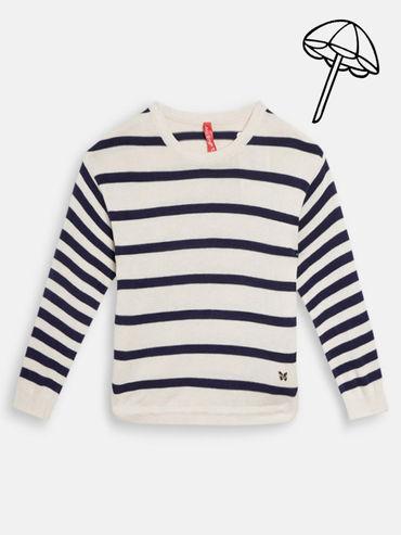 Grey Stripes Printed Sweater