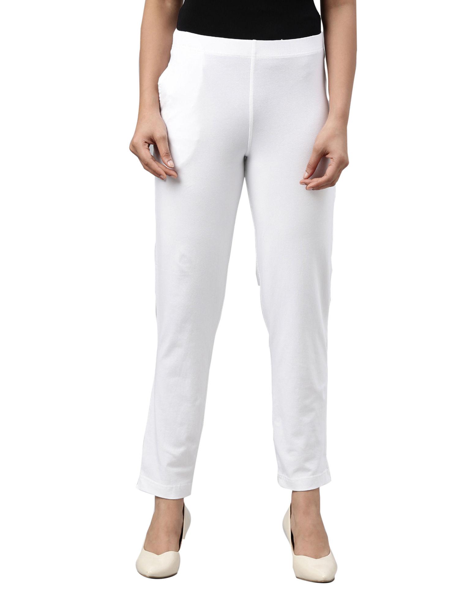 women-solid-white-cotton-mid-rise-kurti-pants