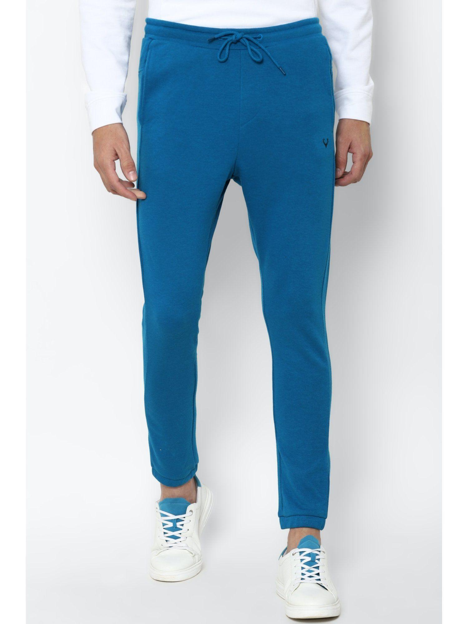 men-solid-regular-fit-blue-jogger-pants