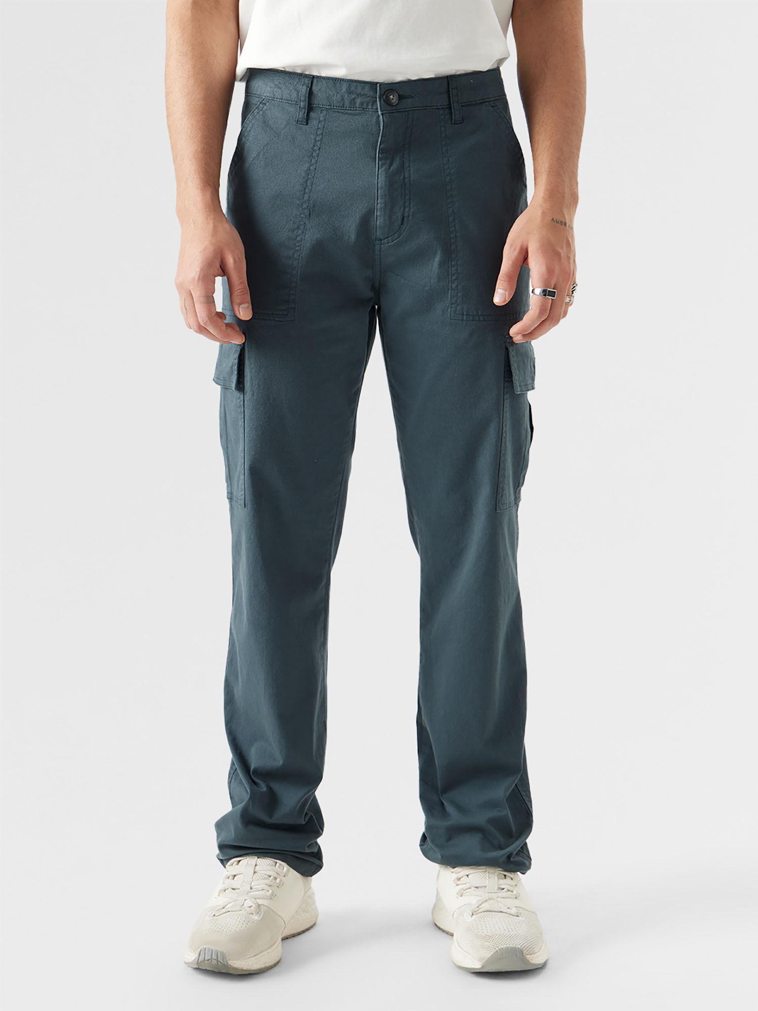 original-solids:-dark-slate-men-cargo-pants