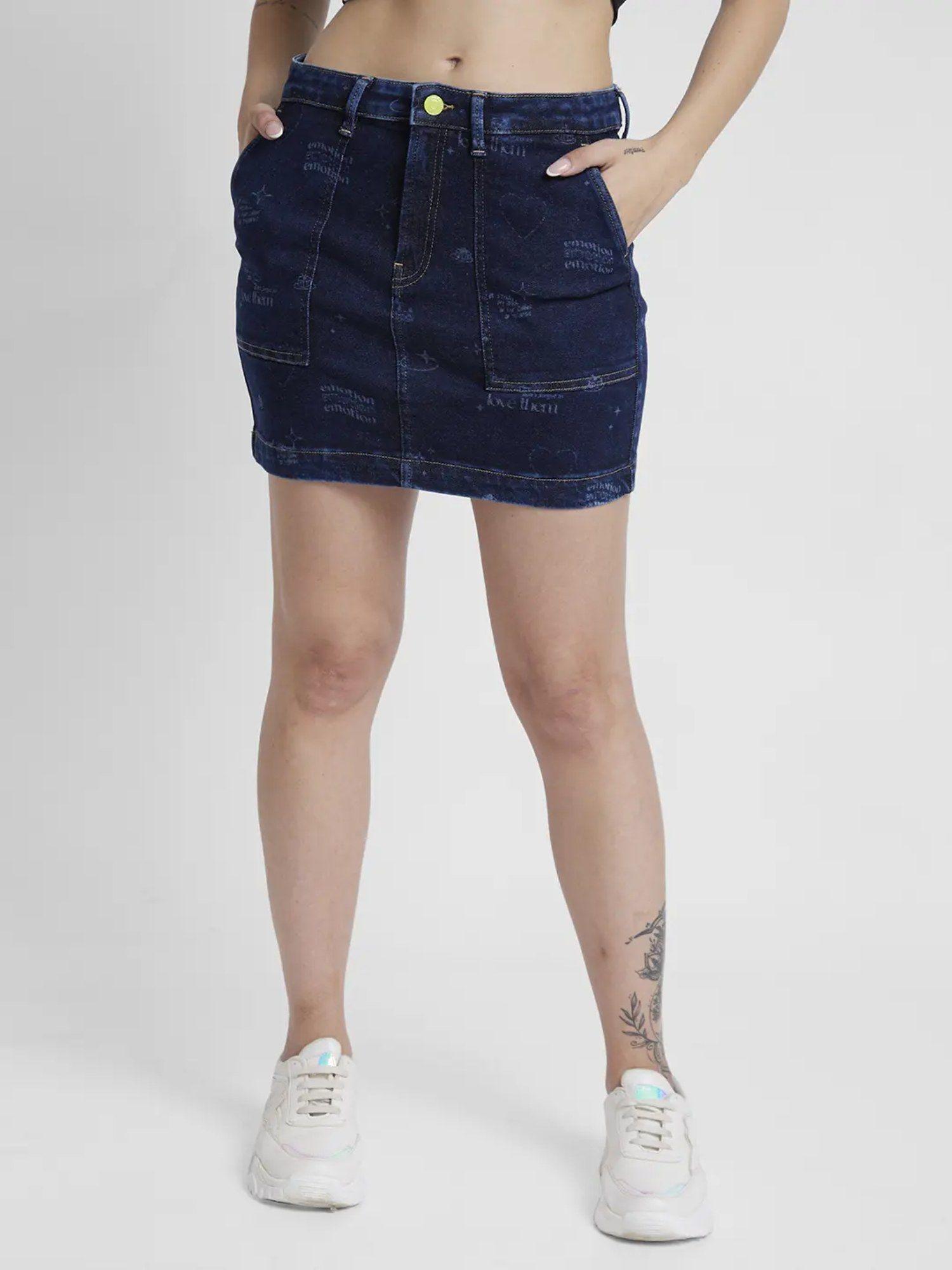 women-dark-blue-lycra-pencil-fit-above-knee-length-denim-skirt
