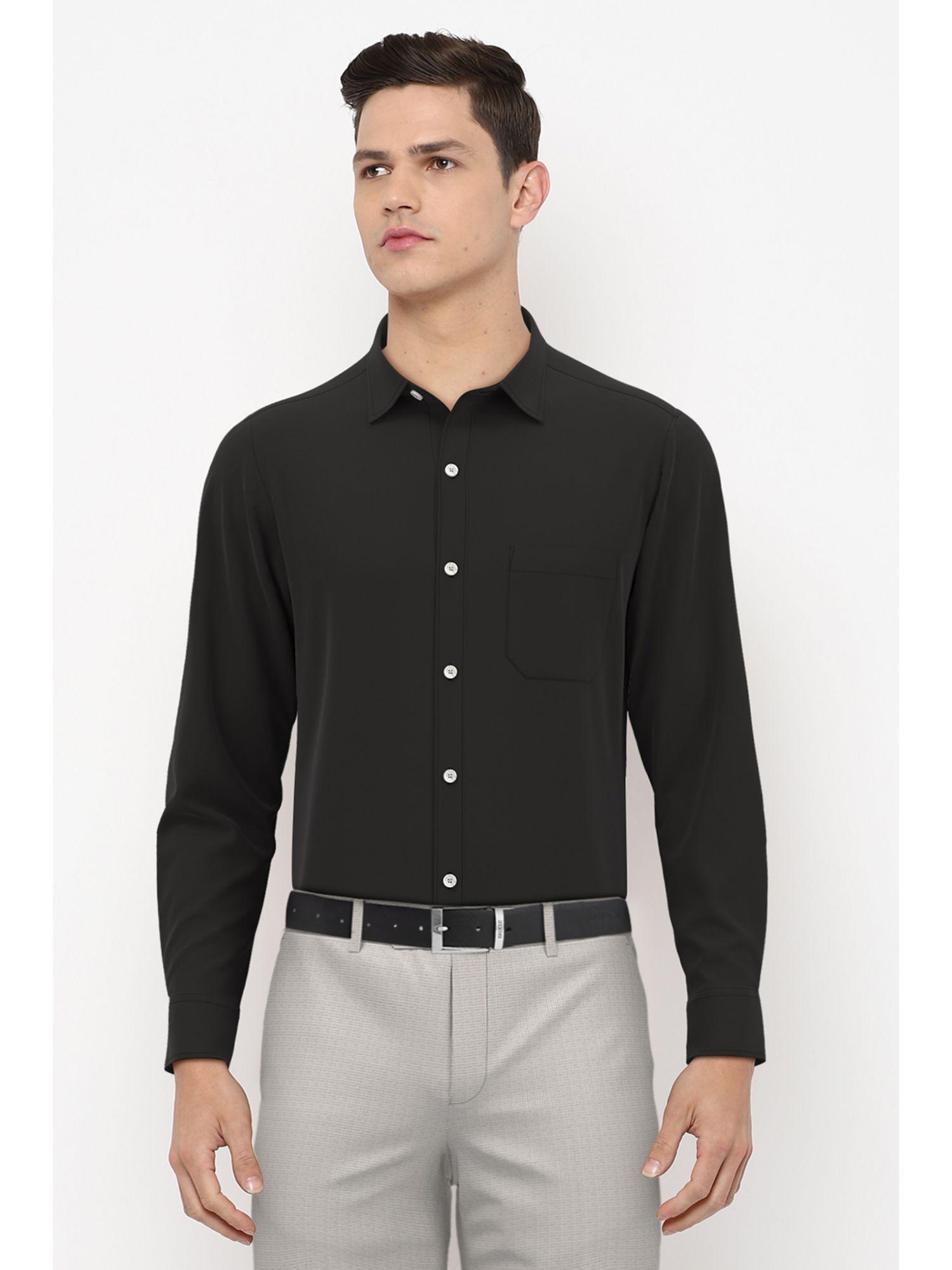 Men Black Full Sleeves Formal Shirt