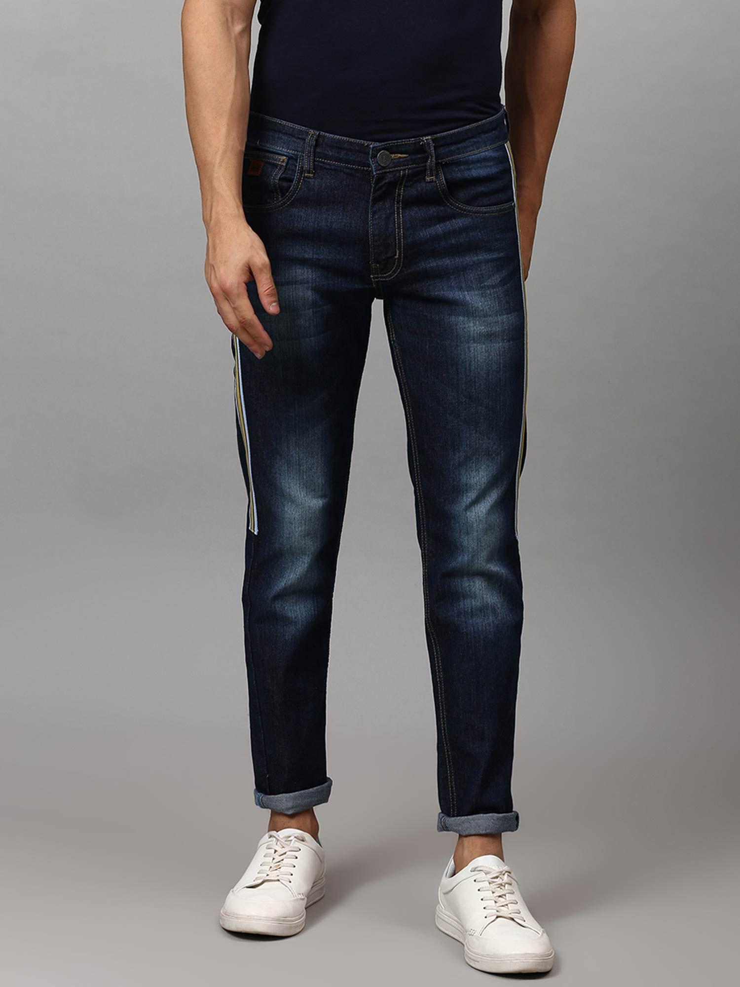 Men Side Striped Stylish Casual Denim Jeans