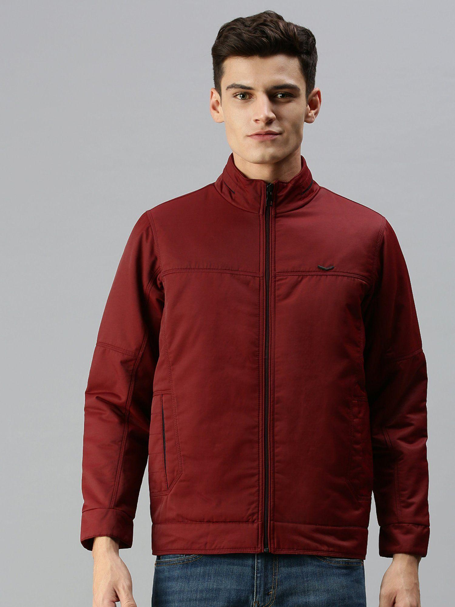 men-casual-solid-maroon-jacket