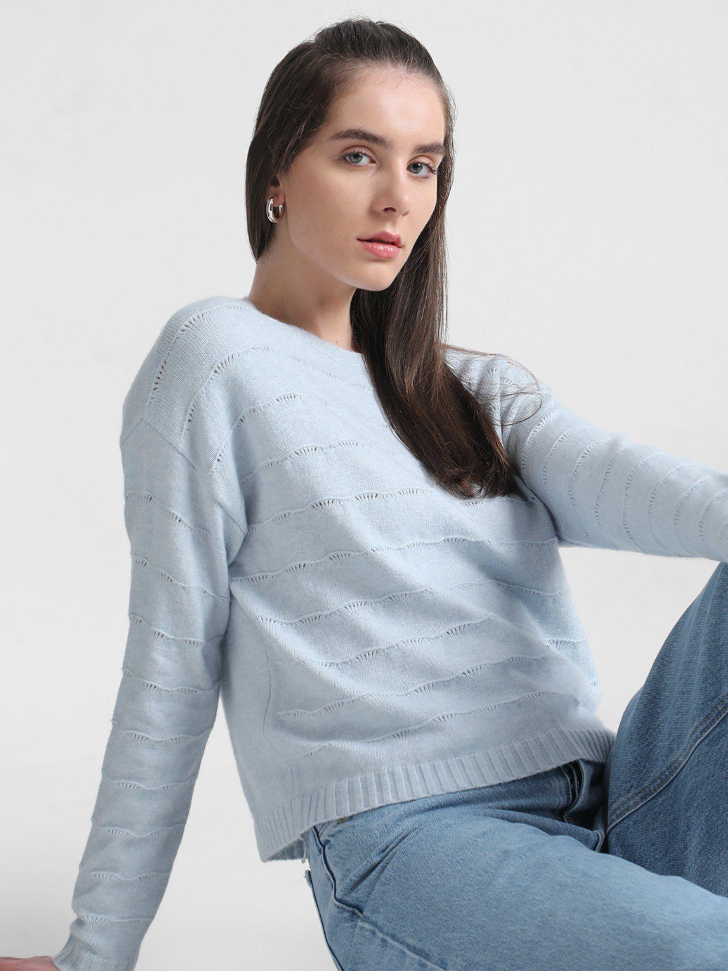 women-self-design-blue-sweater