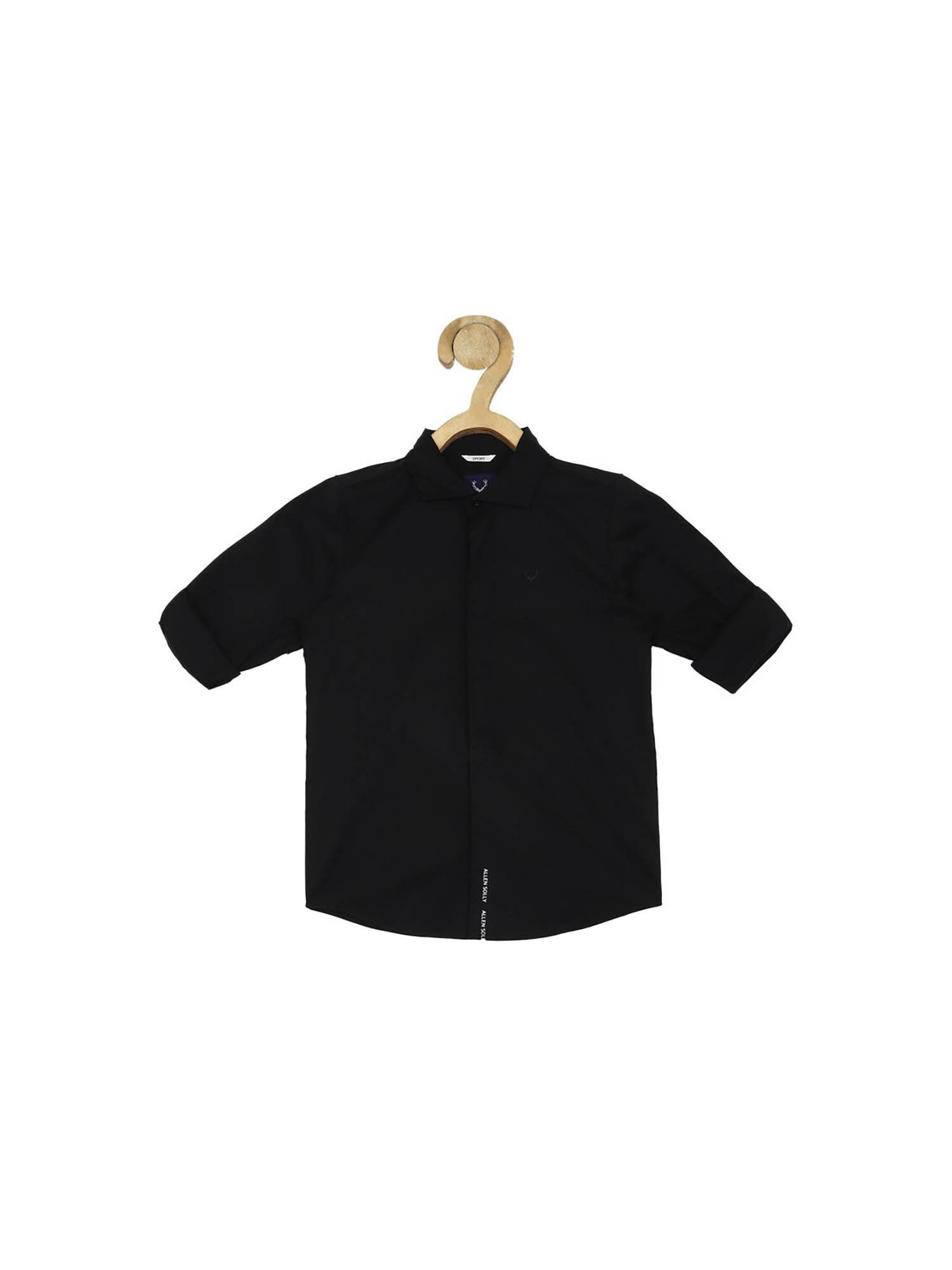 boys-black-slim-fit-solid-casual-shirt