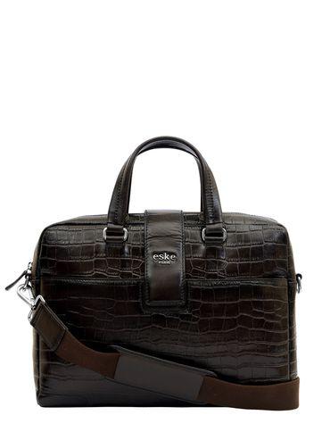 marco-laptop-bag-for-men-upto-14,-croco-brown-hand-stitched