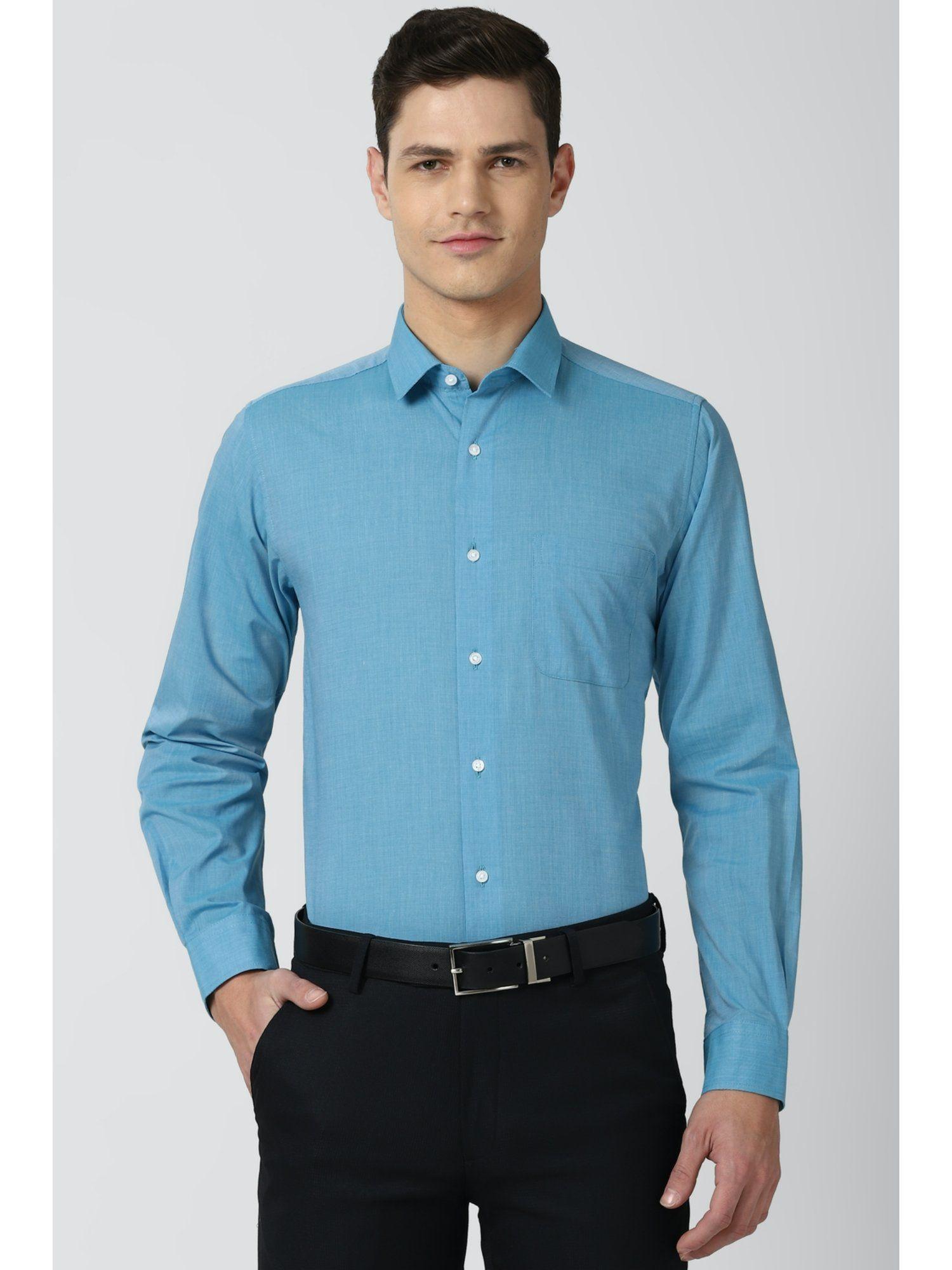 Men Blue Slim Fit Formal Shirt