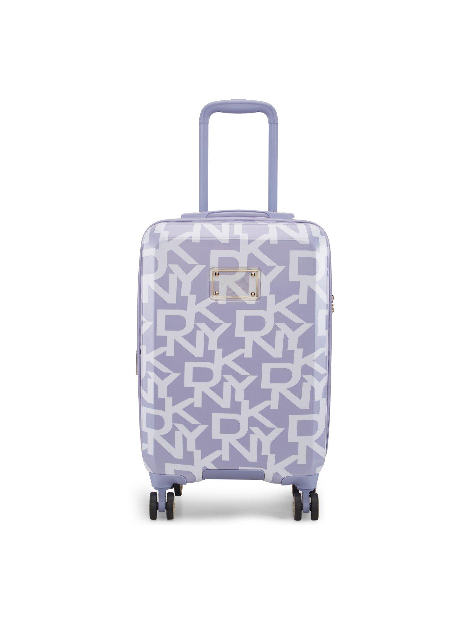 Deco Signature Purple Lace Colour Abs Hard Cabin 20" Luggage with Pouch (Set of 2)