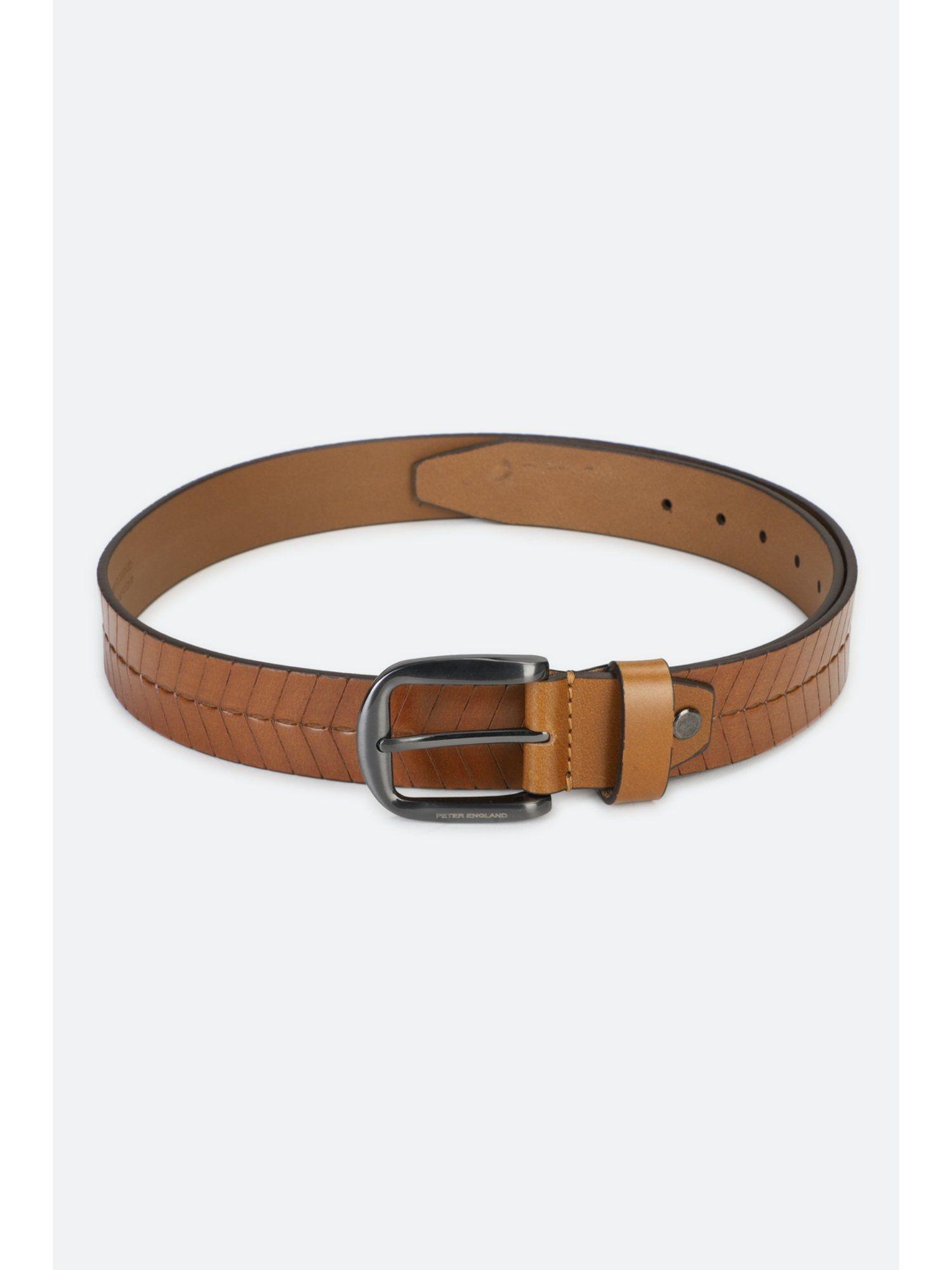 men-brown-textured-genuine-leather-belt