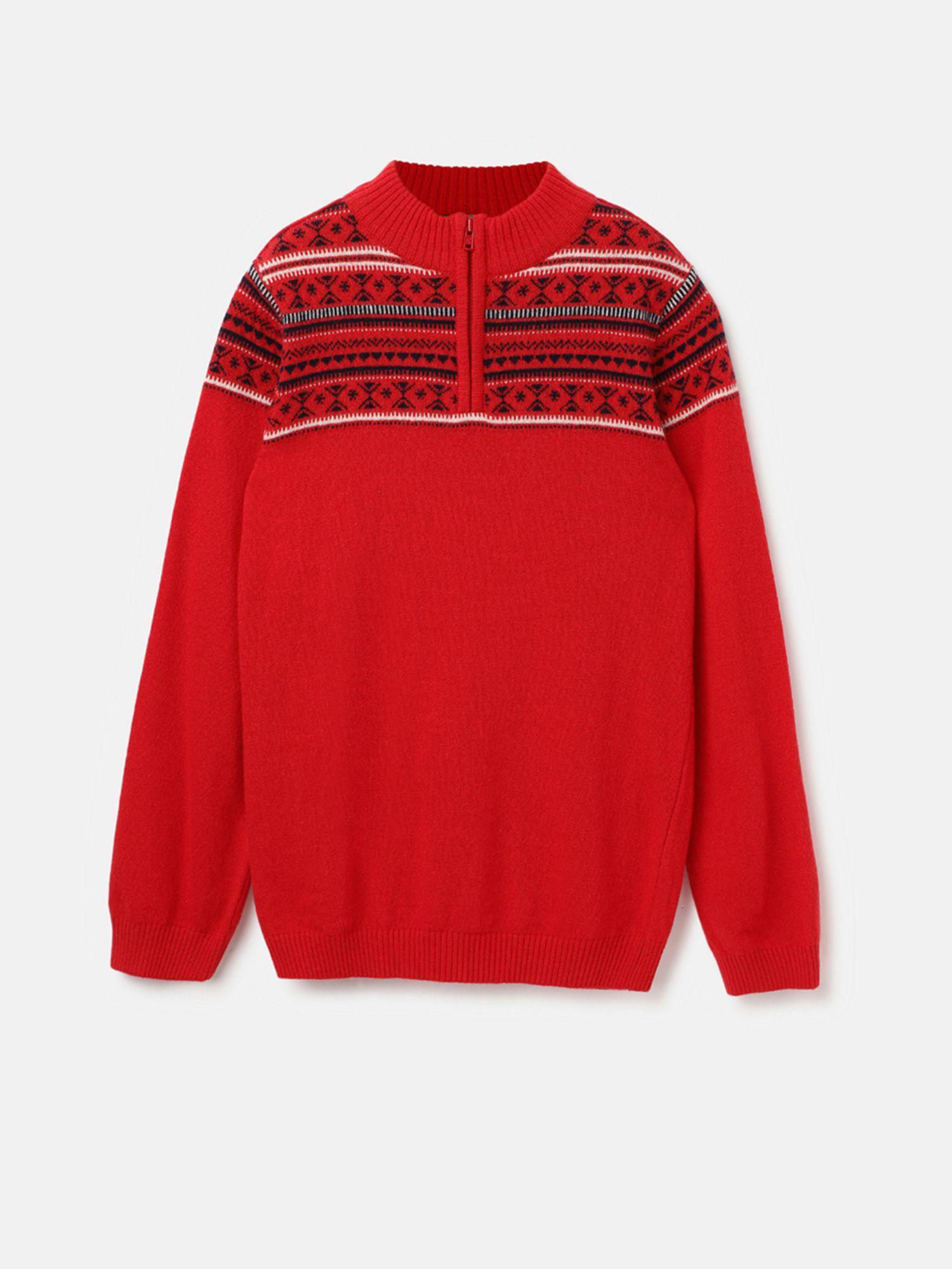 high-neck-printed-zipper-sweater