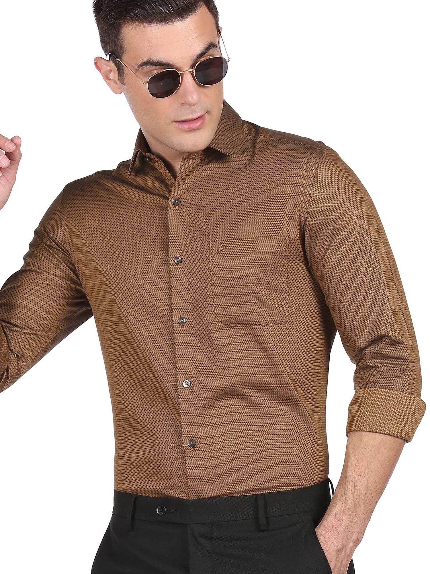 men-ochre-manhattan-slim-fit-patterned-formal-shirt