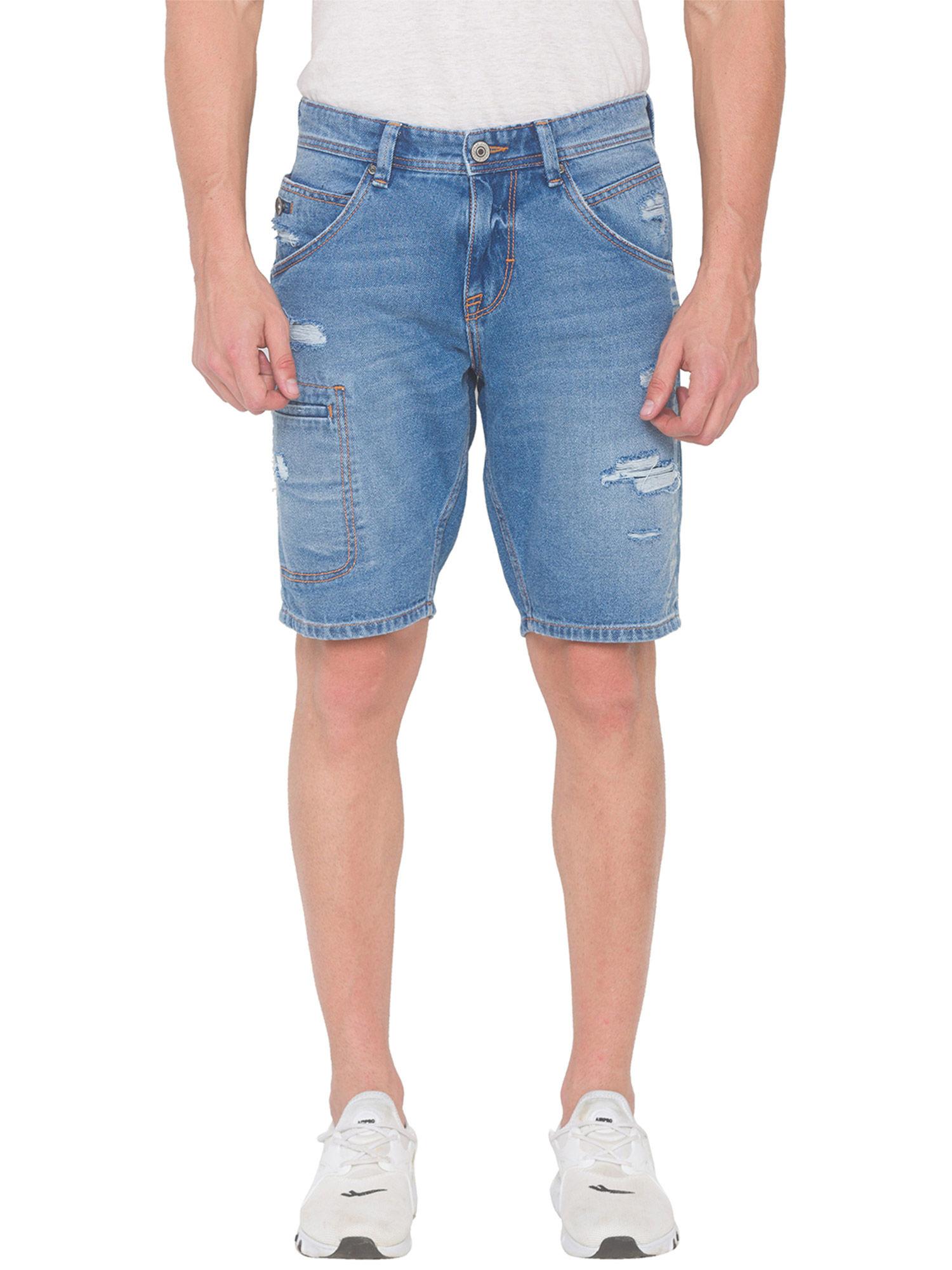 men-blue-regular-fit-shorts