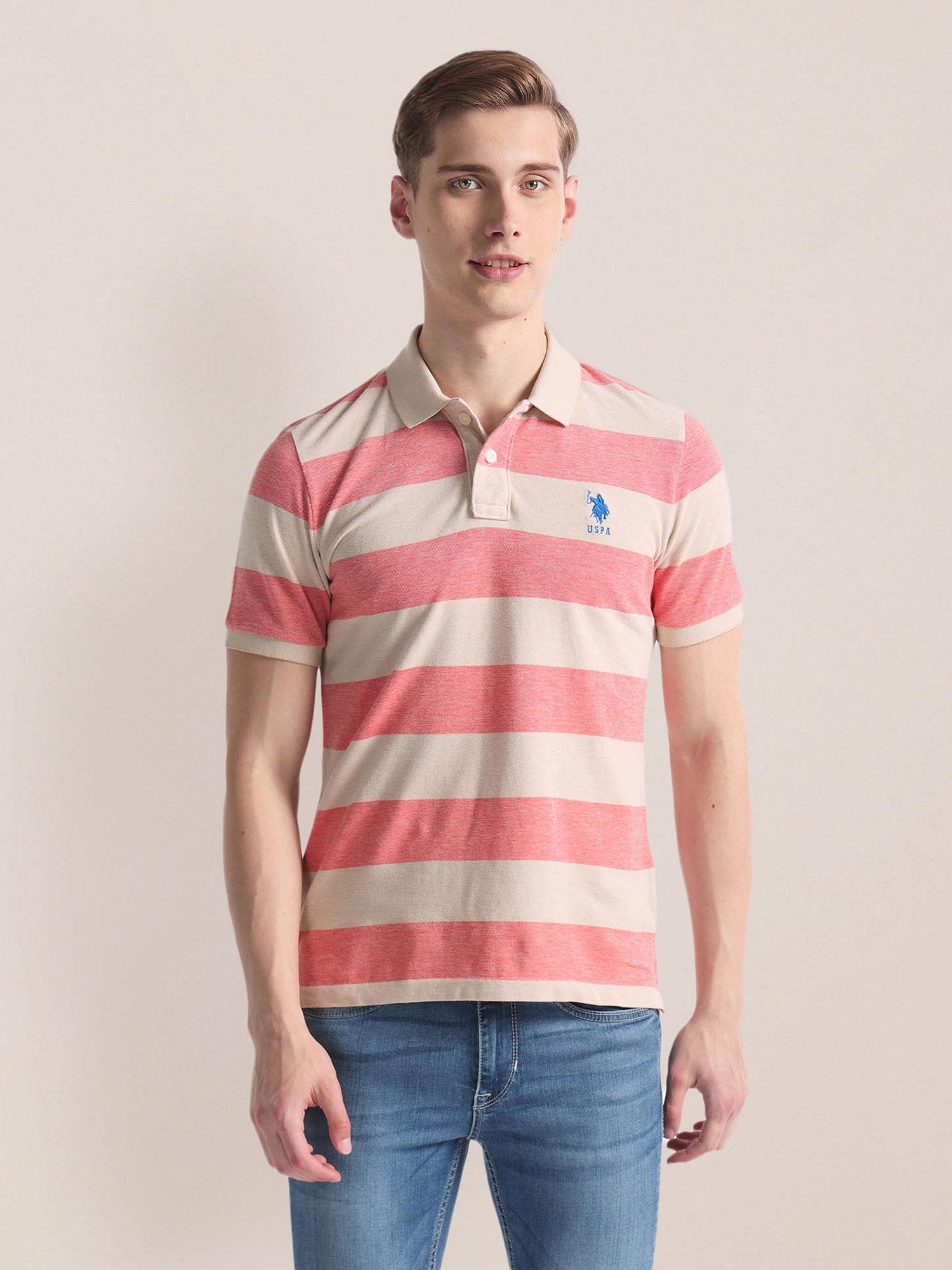Horizontal Stripe Logo Polo T-Shirt