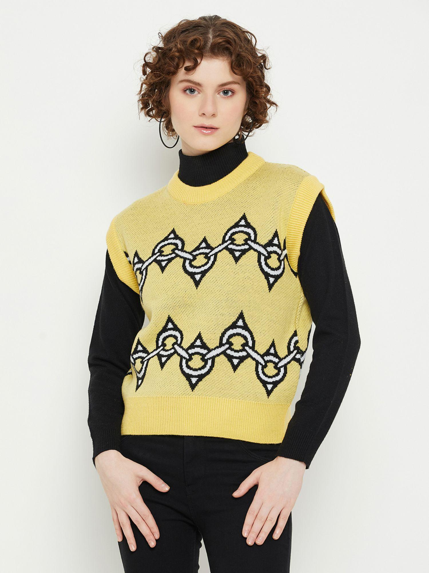 women-round-neck-sleeveless-quirky-sweater