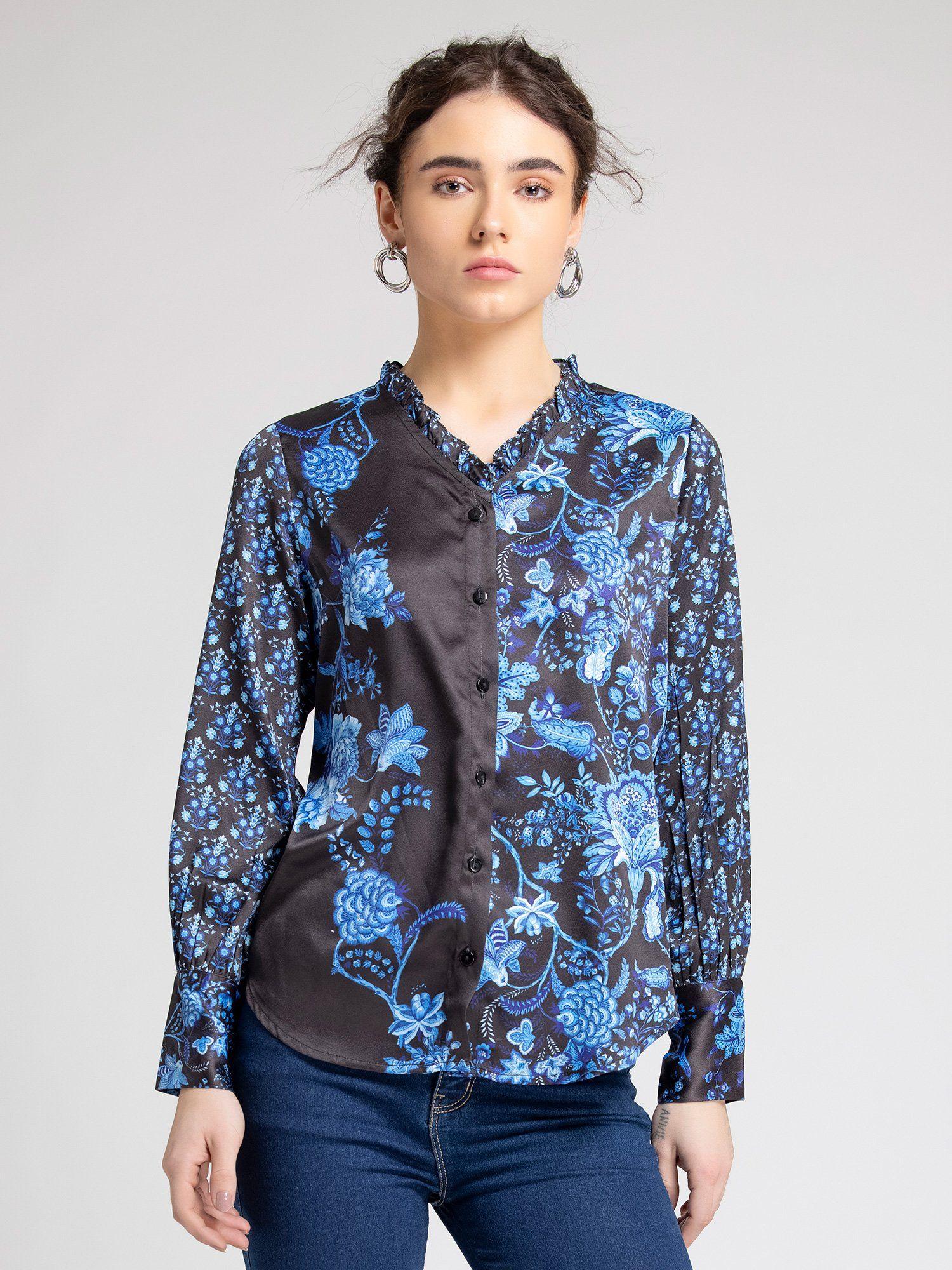 Multicolor Printed Long Sleeves Casual Shirt for Women