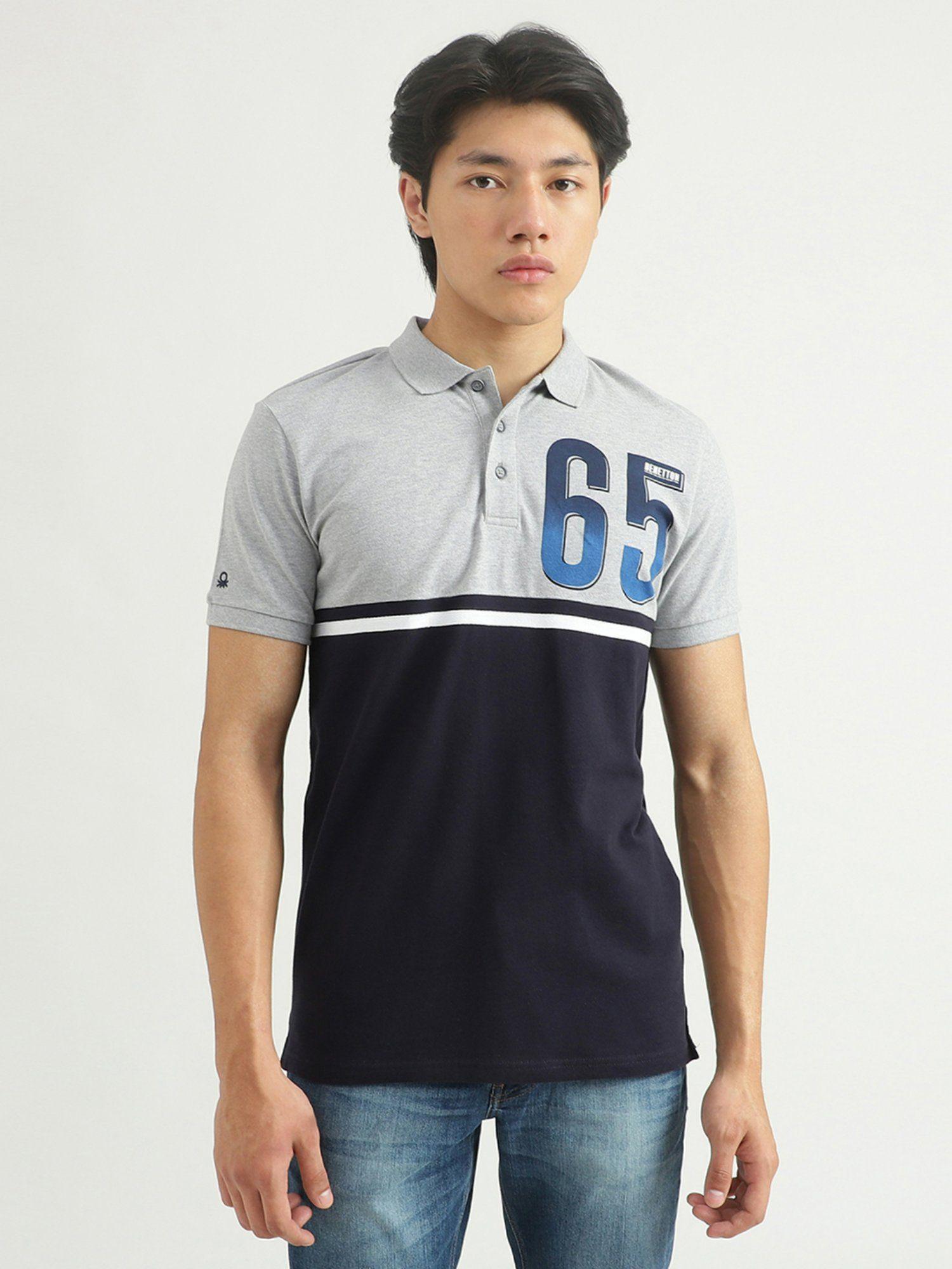 Mens Colorblock Polo T-Shirt-Multi