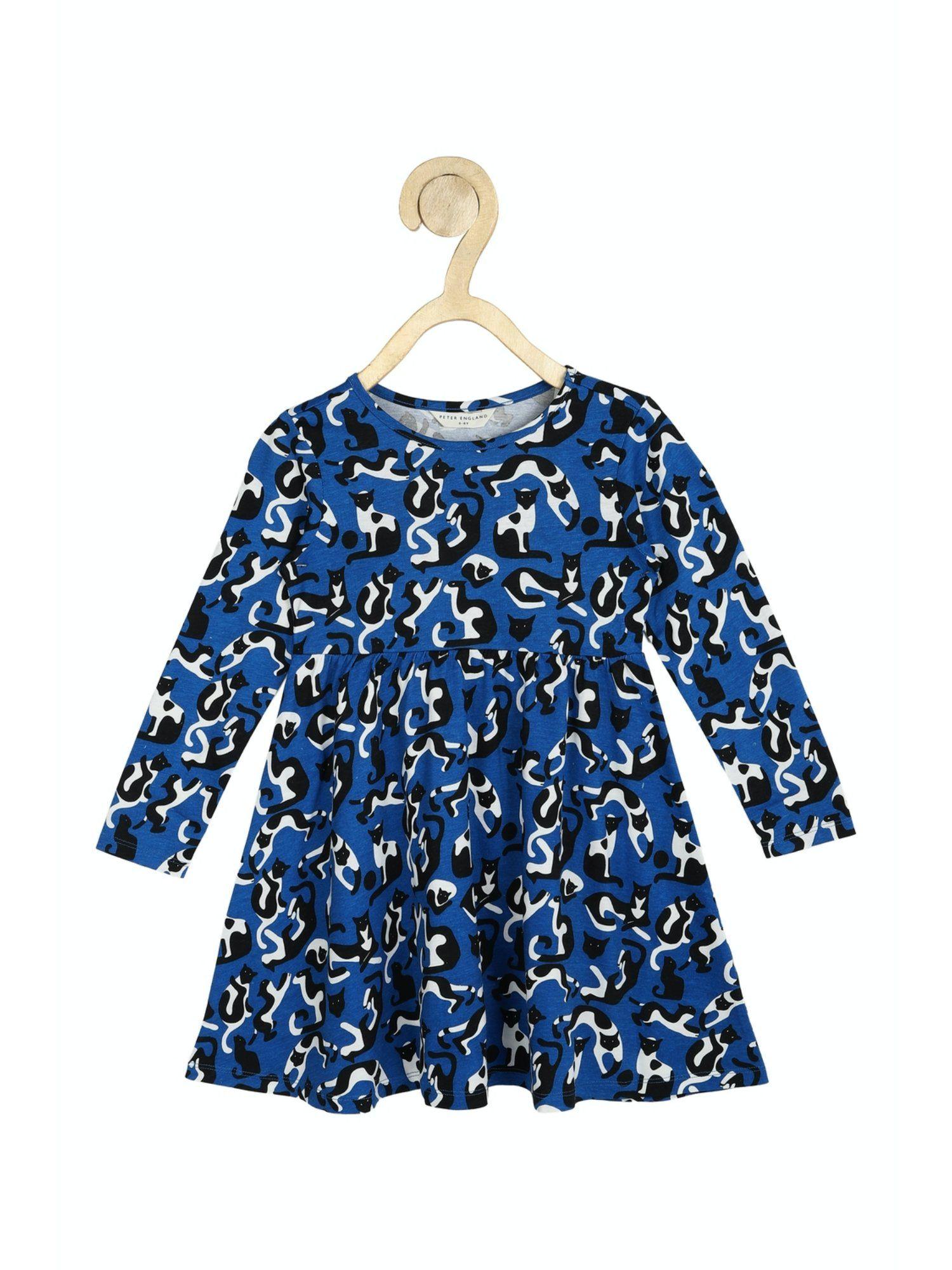 girls-blue-printed-dress