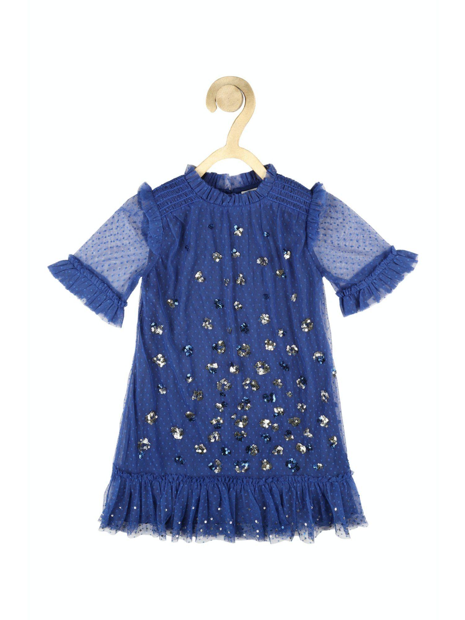 girls-blue-embellished-dress