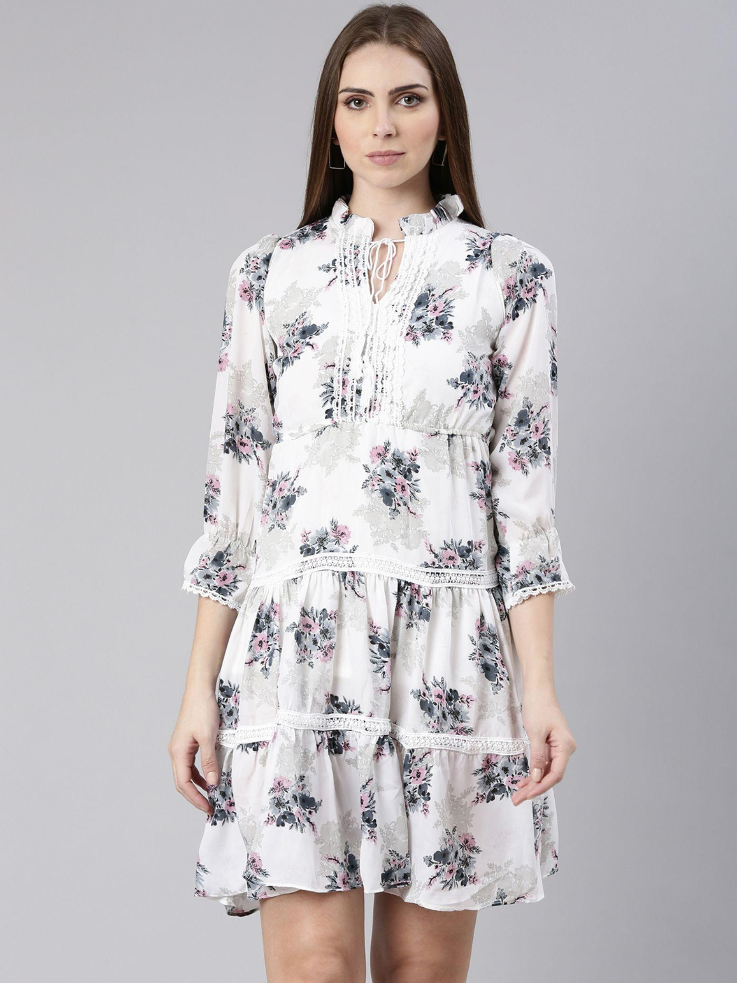 womens-white-tie-up-neck-fit-and-flare-floral-above-knee-dress