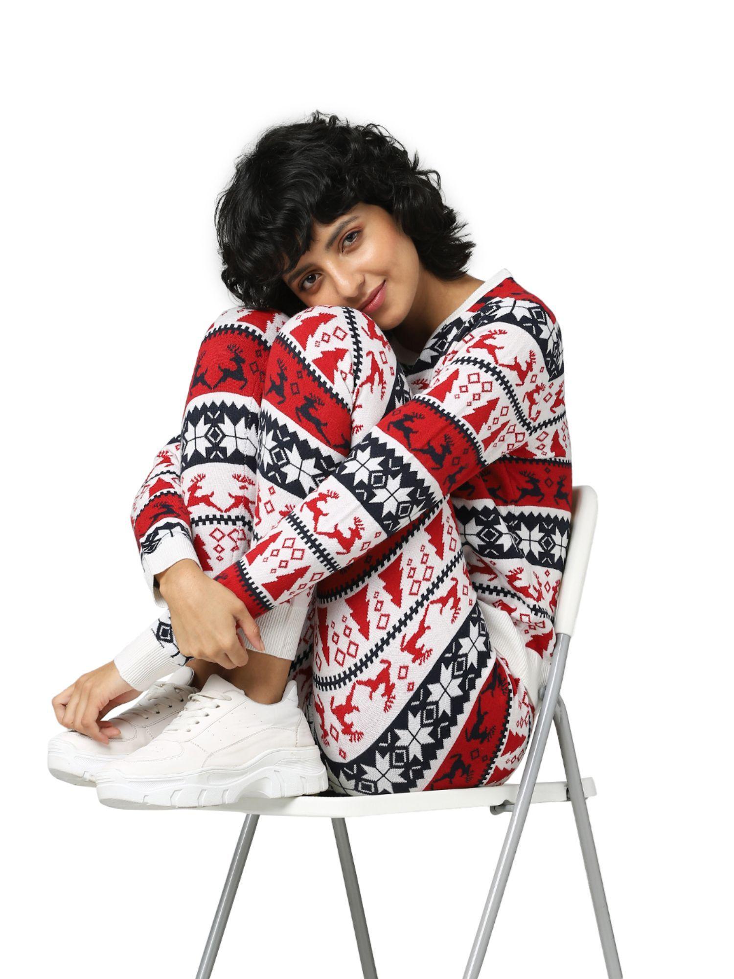 women-printed-multicolor-sweater
