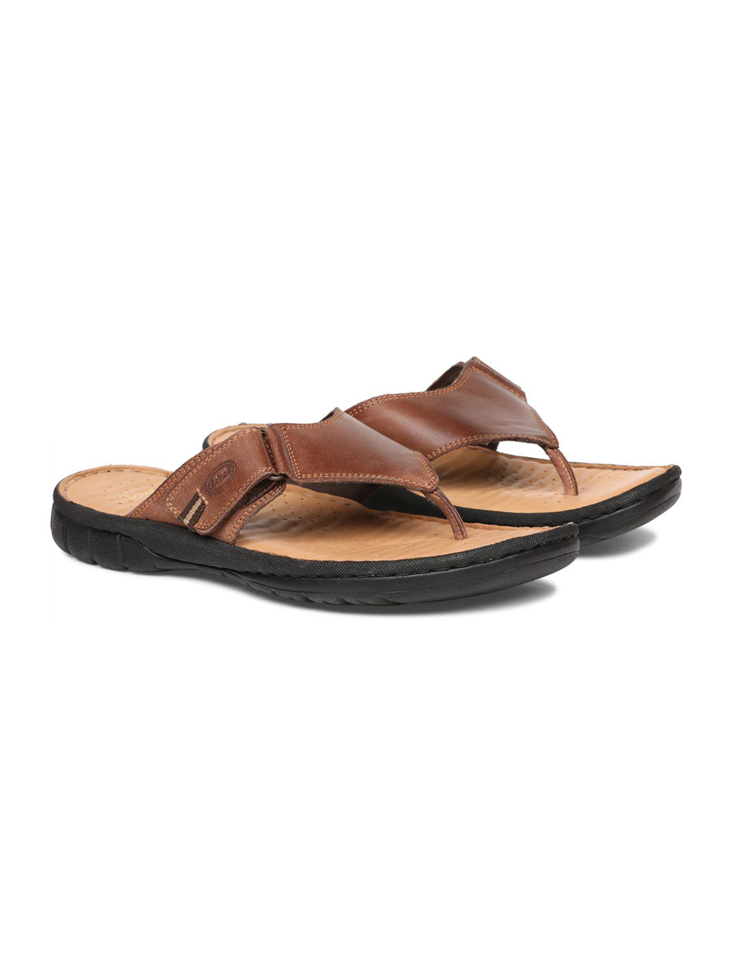 Mens Brown Slip On Casual Sandals