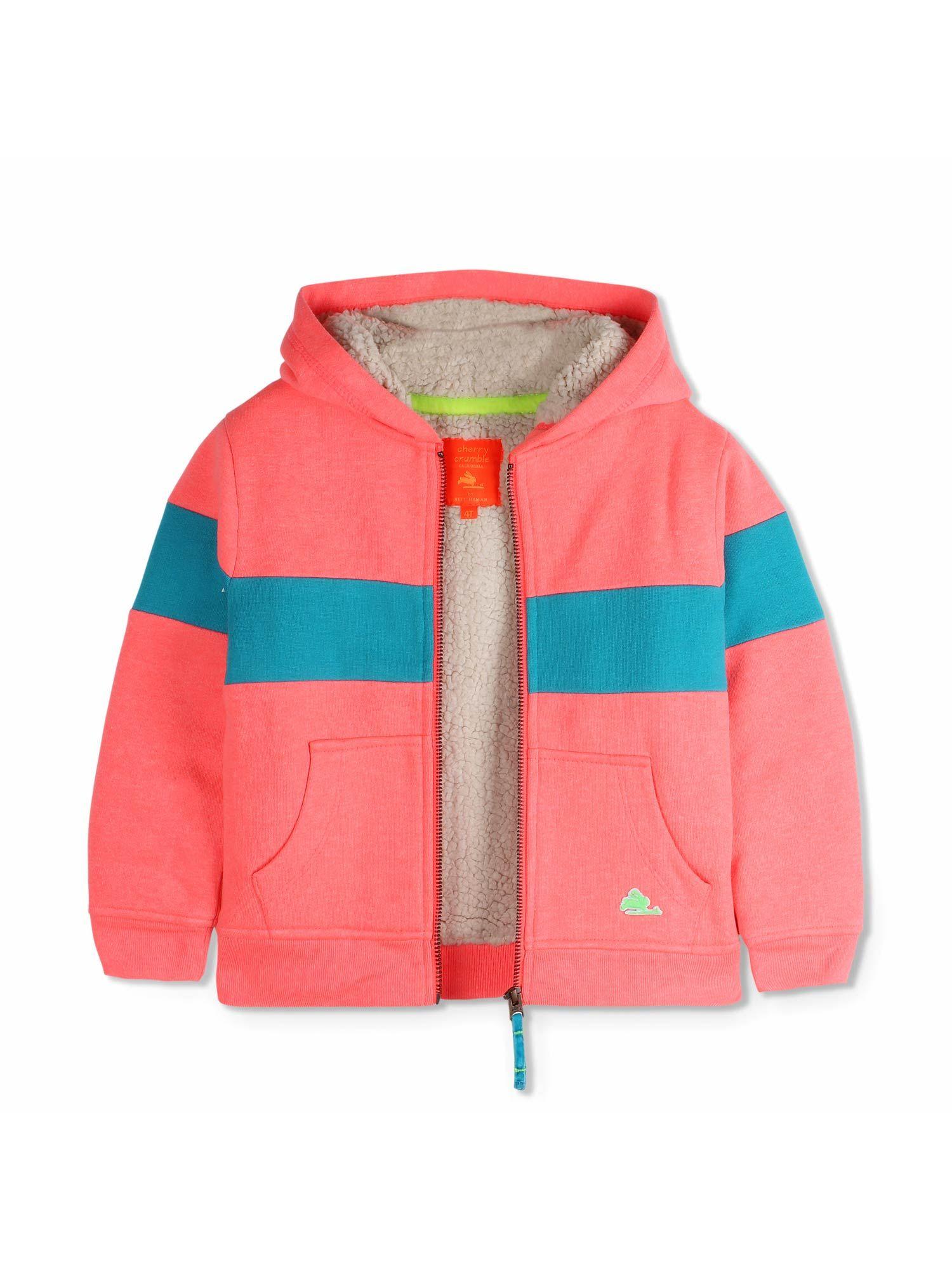 Boys & Girls Bright Peach Snug Sherpa Hooded Sweatshirt