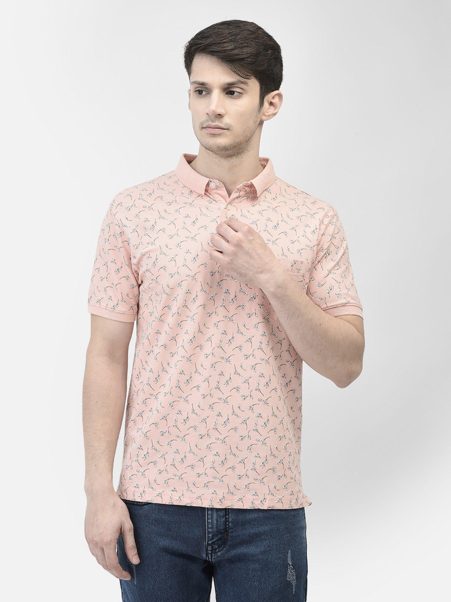 mens-peach-printed-polo-t-shirt