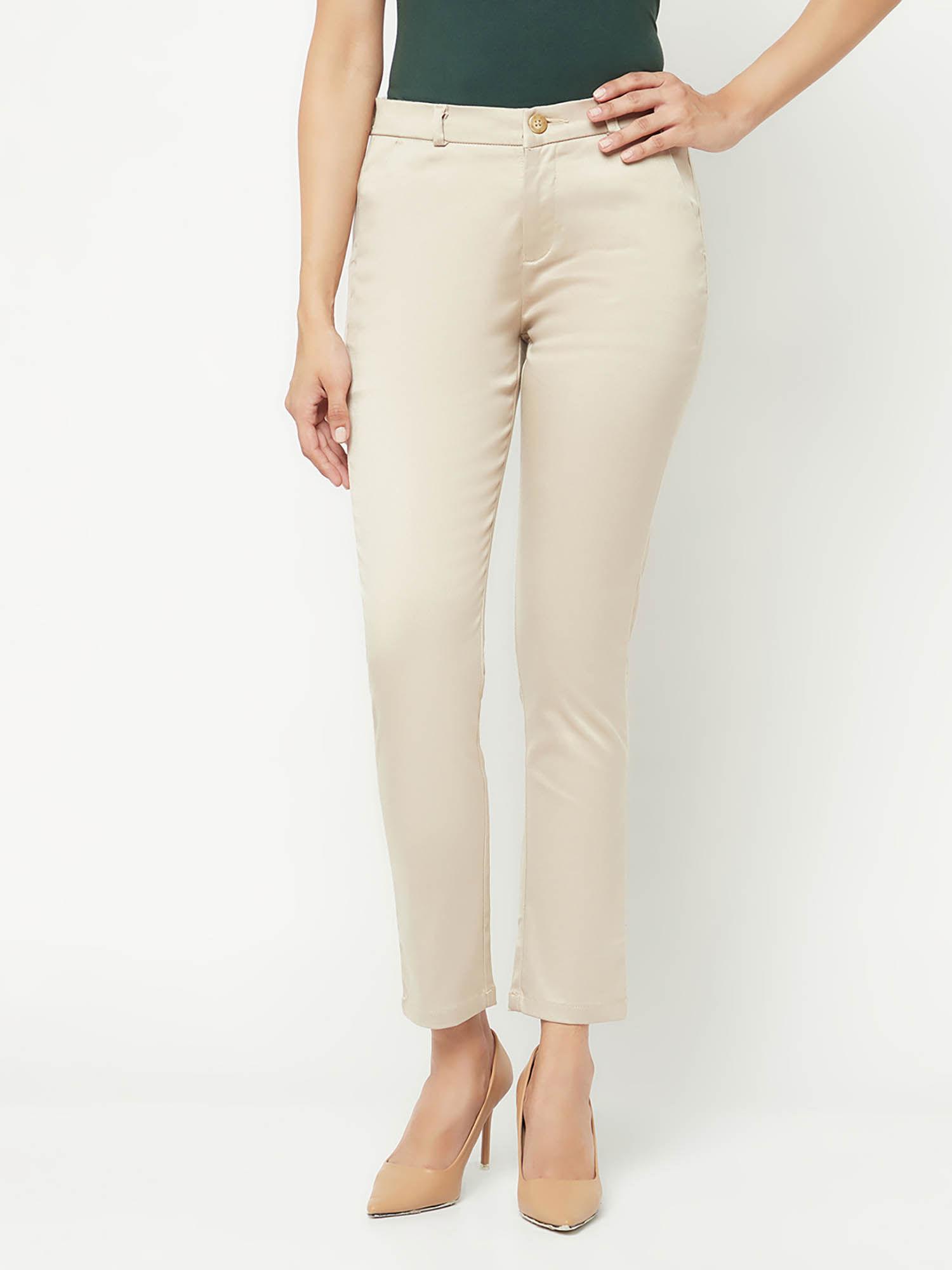 women-beige-slim-cotton-straight-trousers