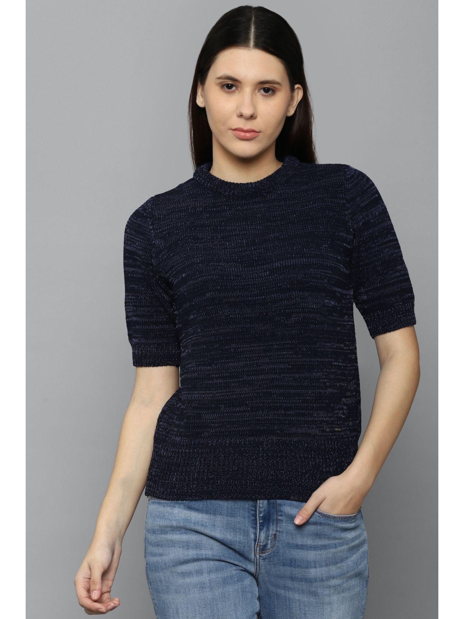 women-navy-stripe-round-neck-casual-sweater