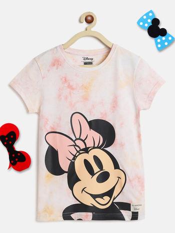 Girls Minnie Mouse Tie and Dye Cotton Tops- Multi