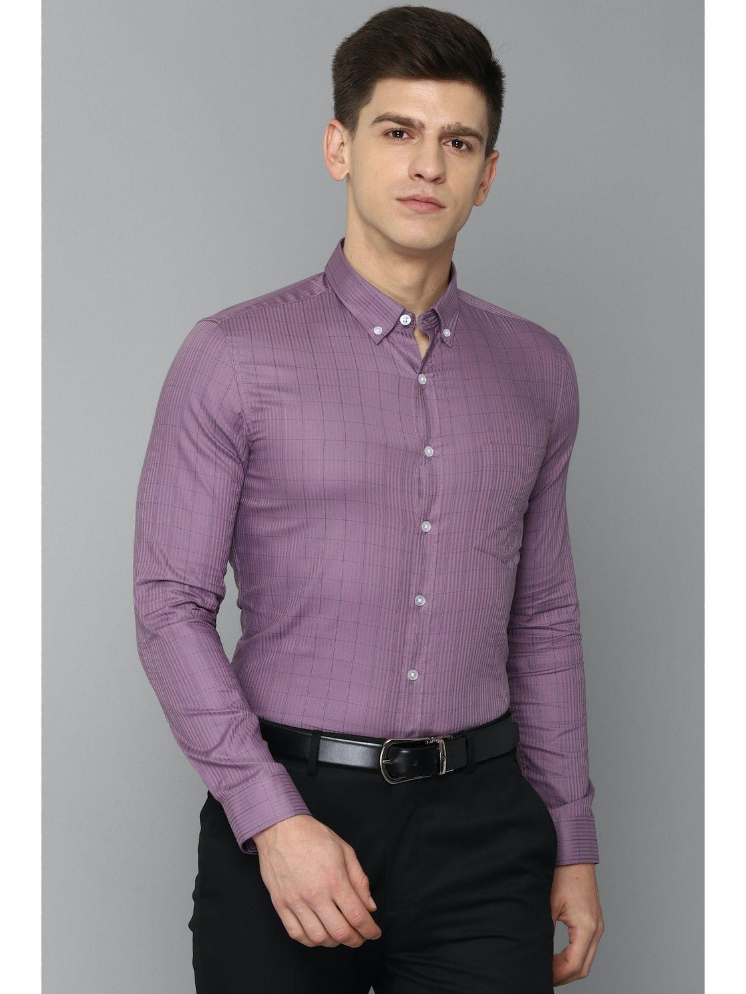 Purple Check Formal Shirt