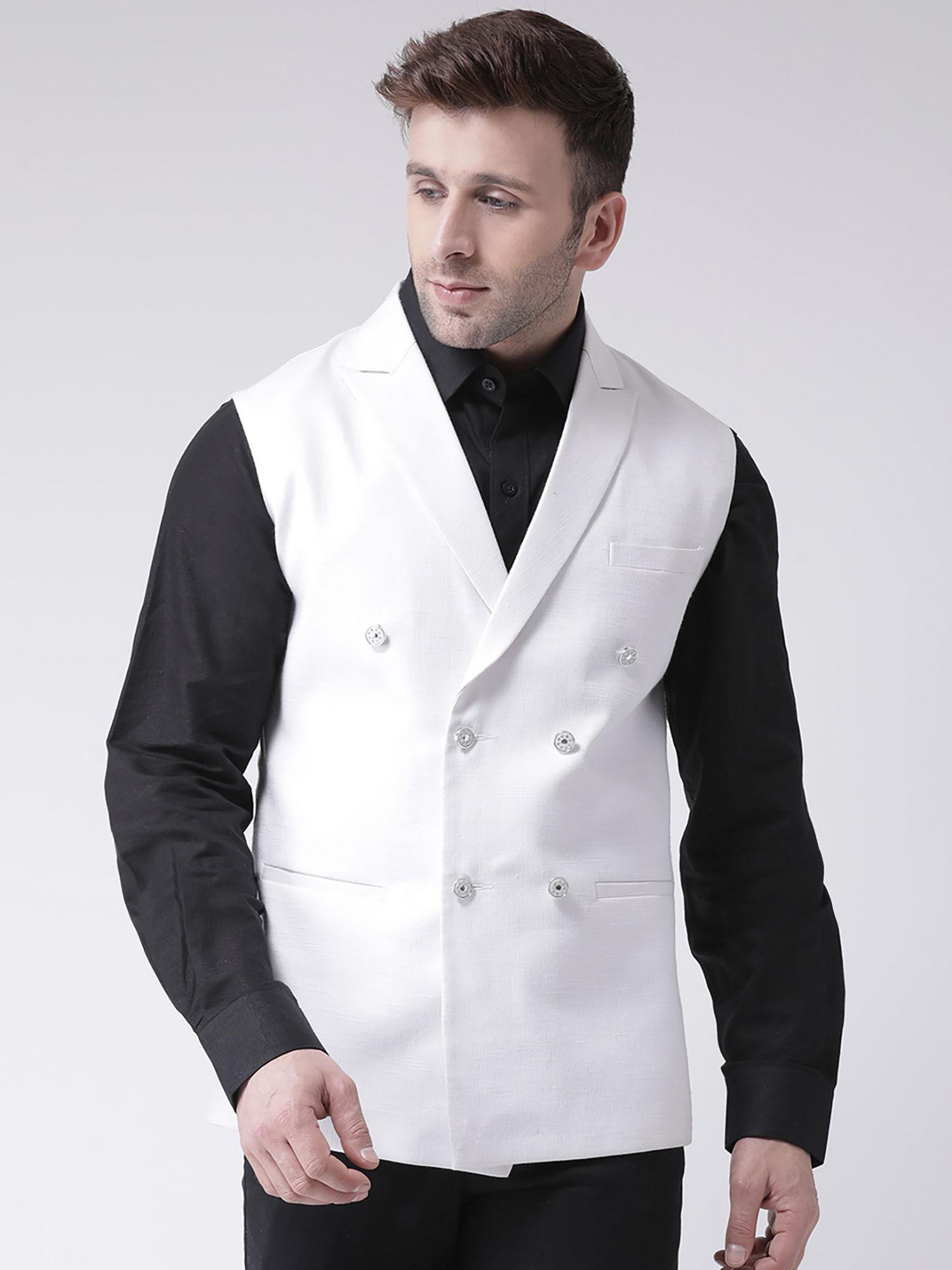 White Solid Nehru Jacket