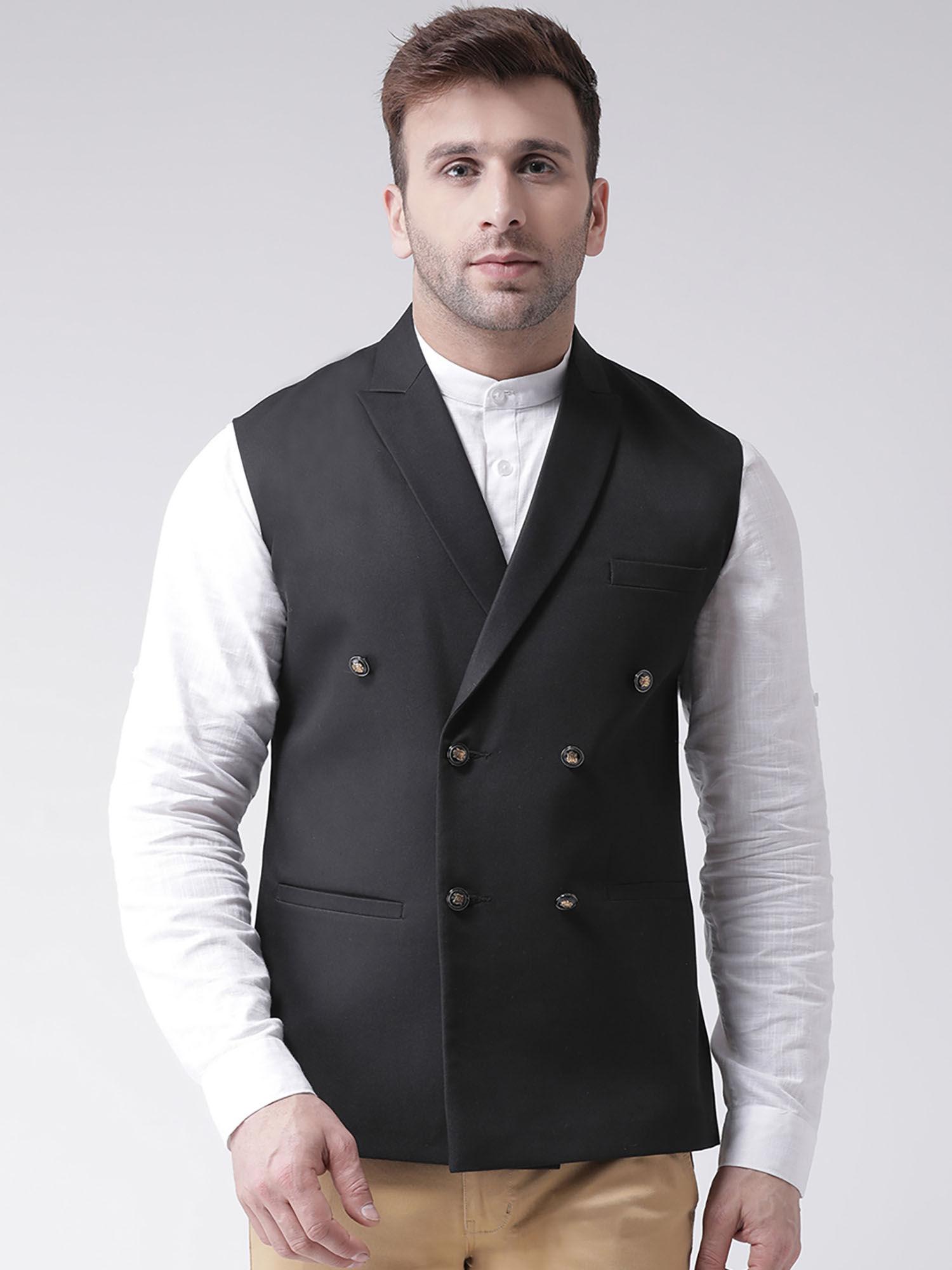 Black Solid Nehru Jacket