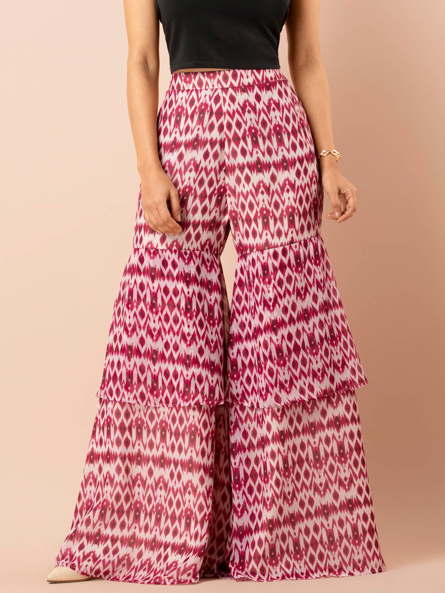 Pink Printed Sharara Pant