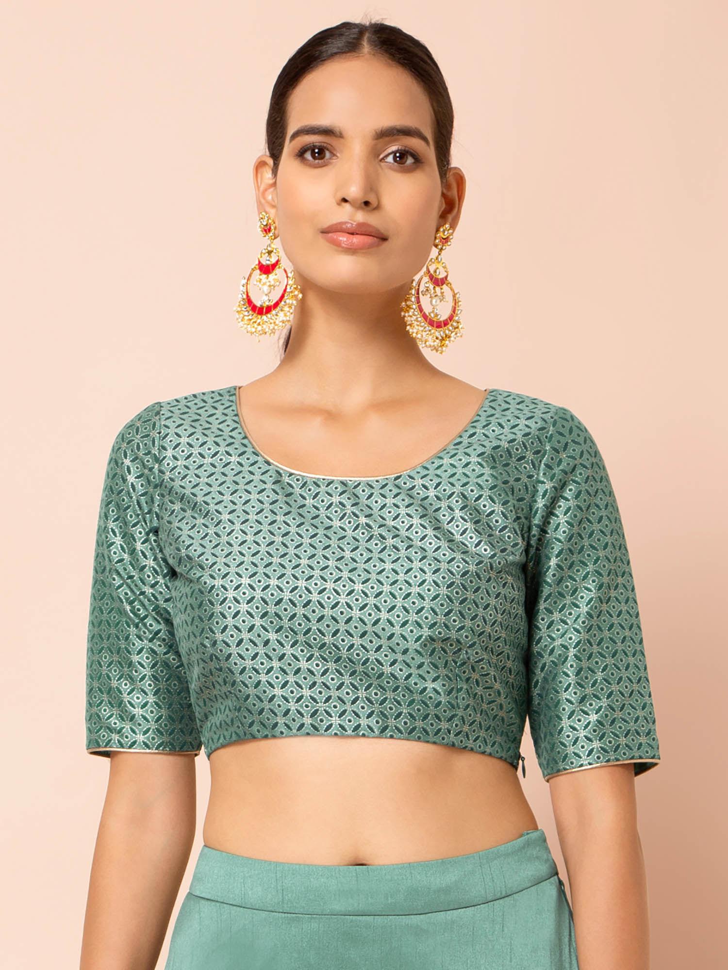Jade Mughal Foil Crop Top