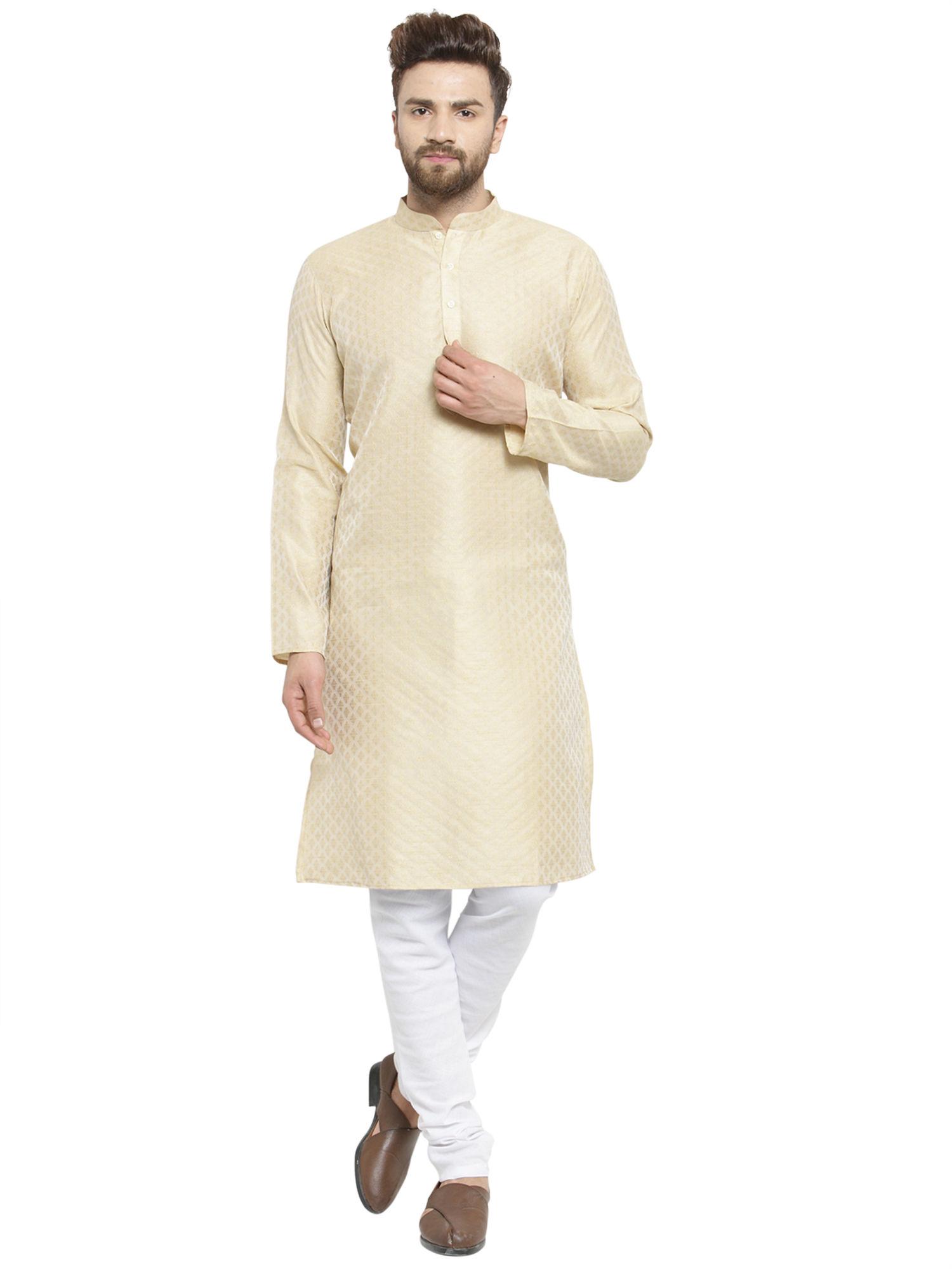 embellished-brocade-beige-kurta-with-churidar-set-for-men-(set-of-2)