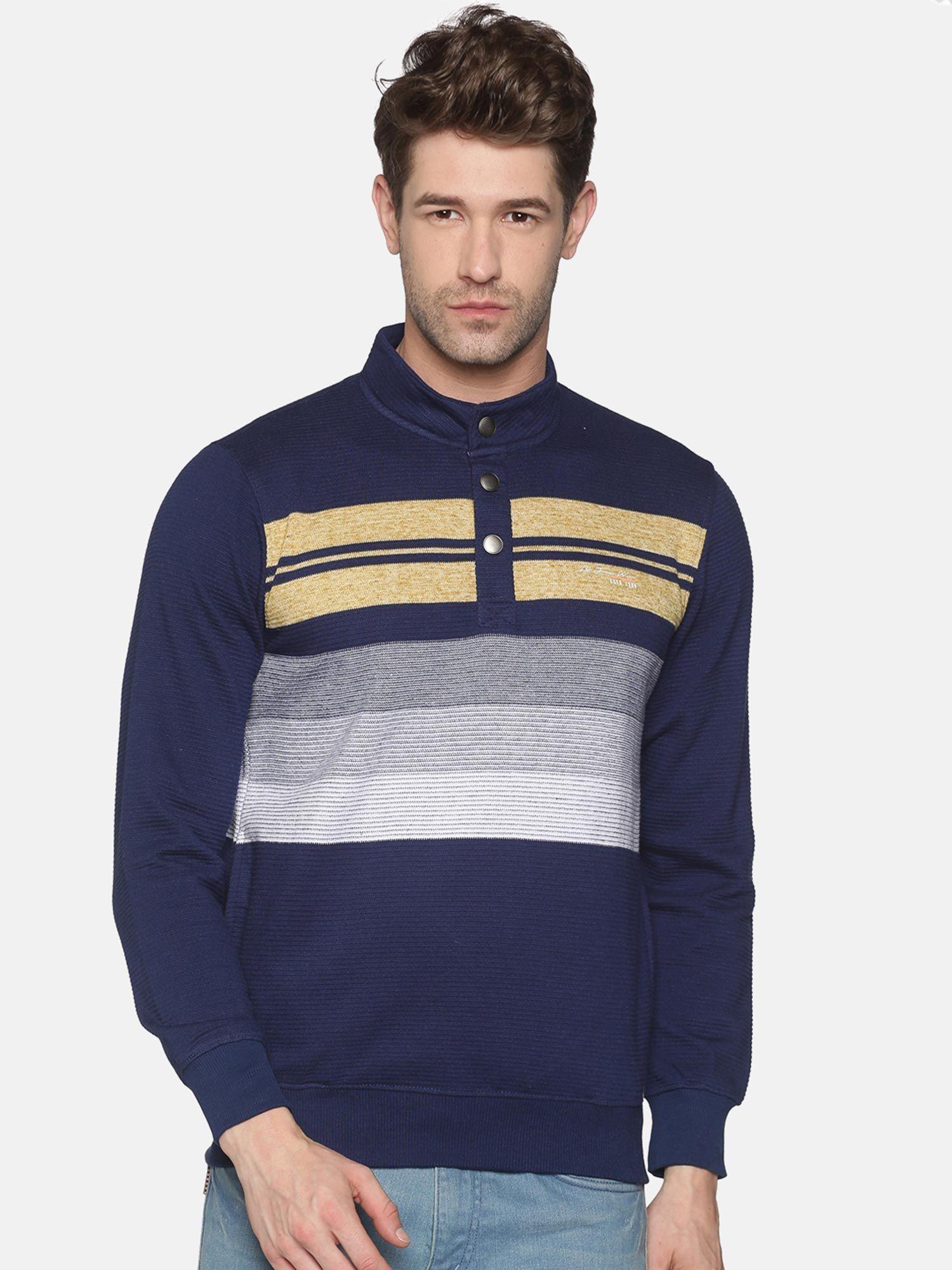 Men's Cotton Casual Navy Sweatshirt