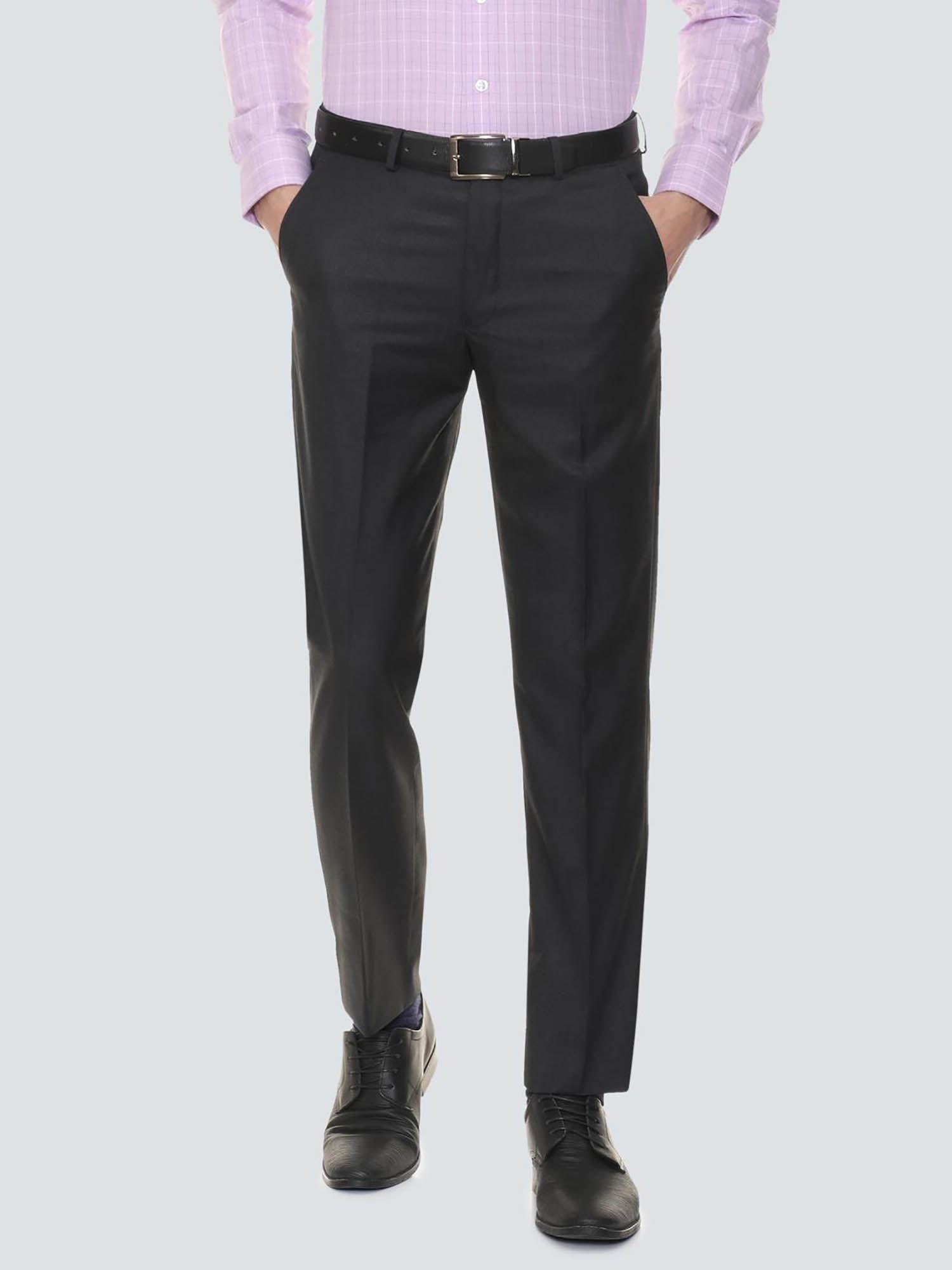 Black Self Designed Formal Trouser