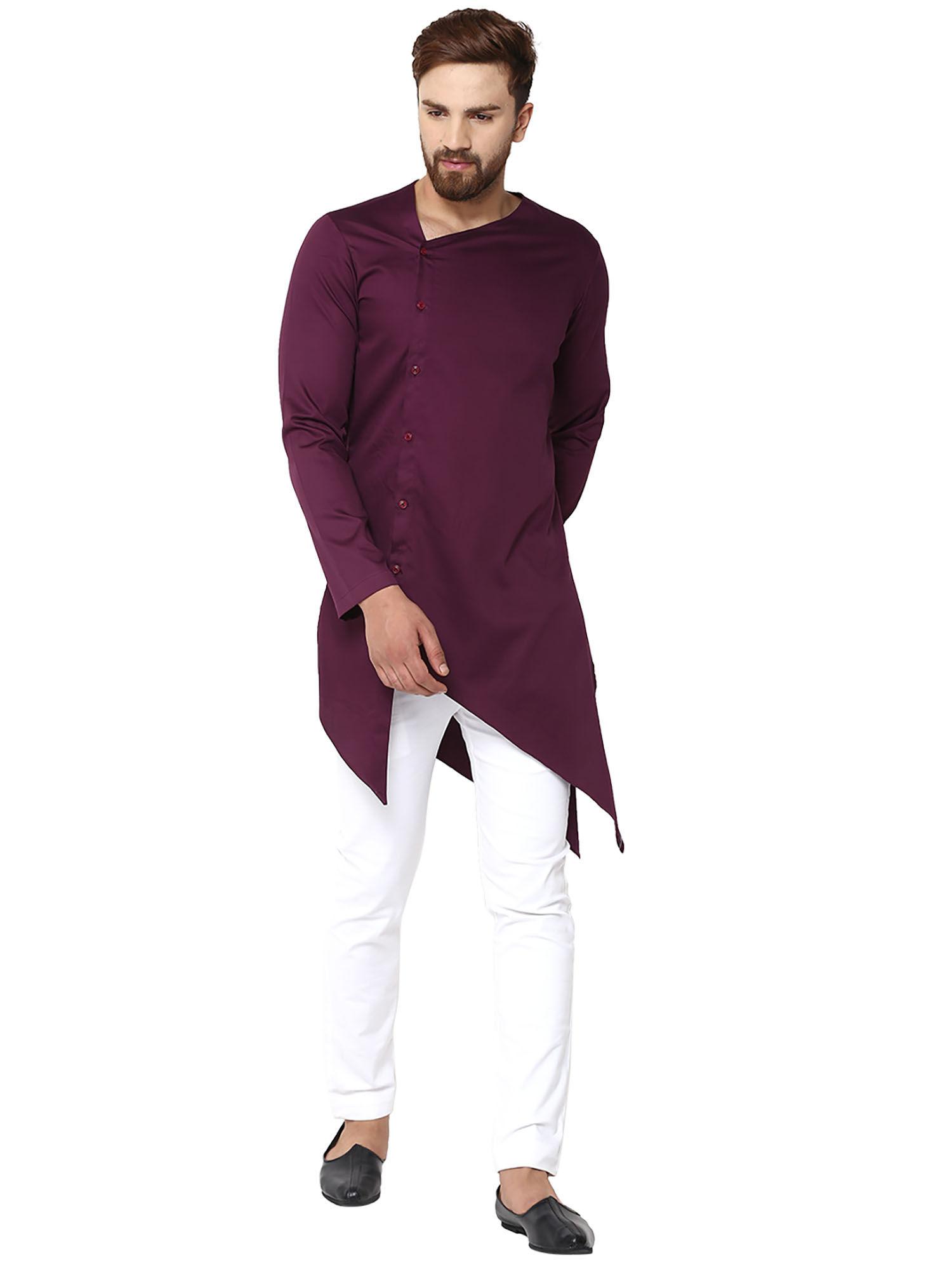 maroon-solid-full-sleeves-kurta-&-pyjama-(set-of-2)