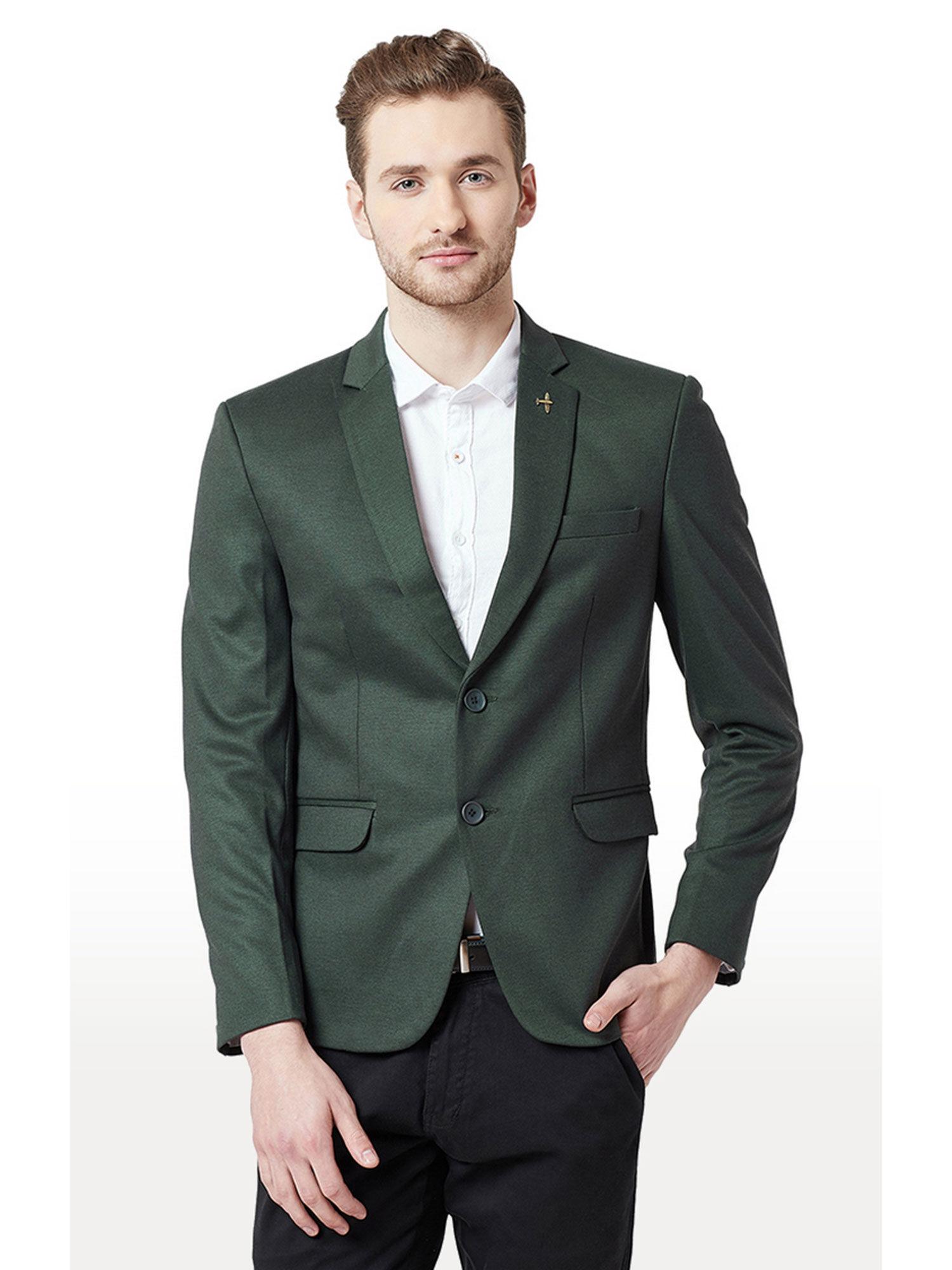 green-melange-straight-fit-blazers