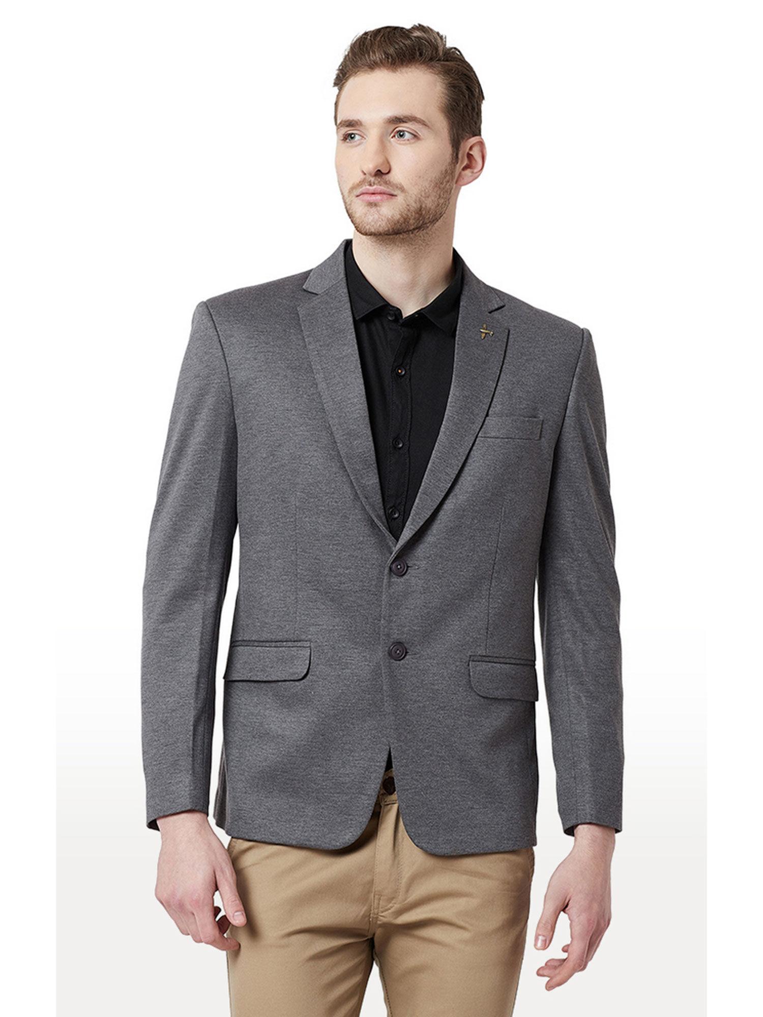 grey-melange-straight-fit-blazers