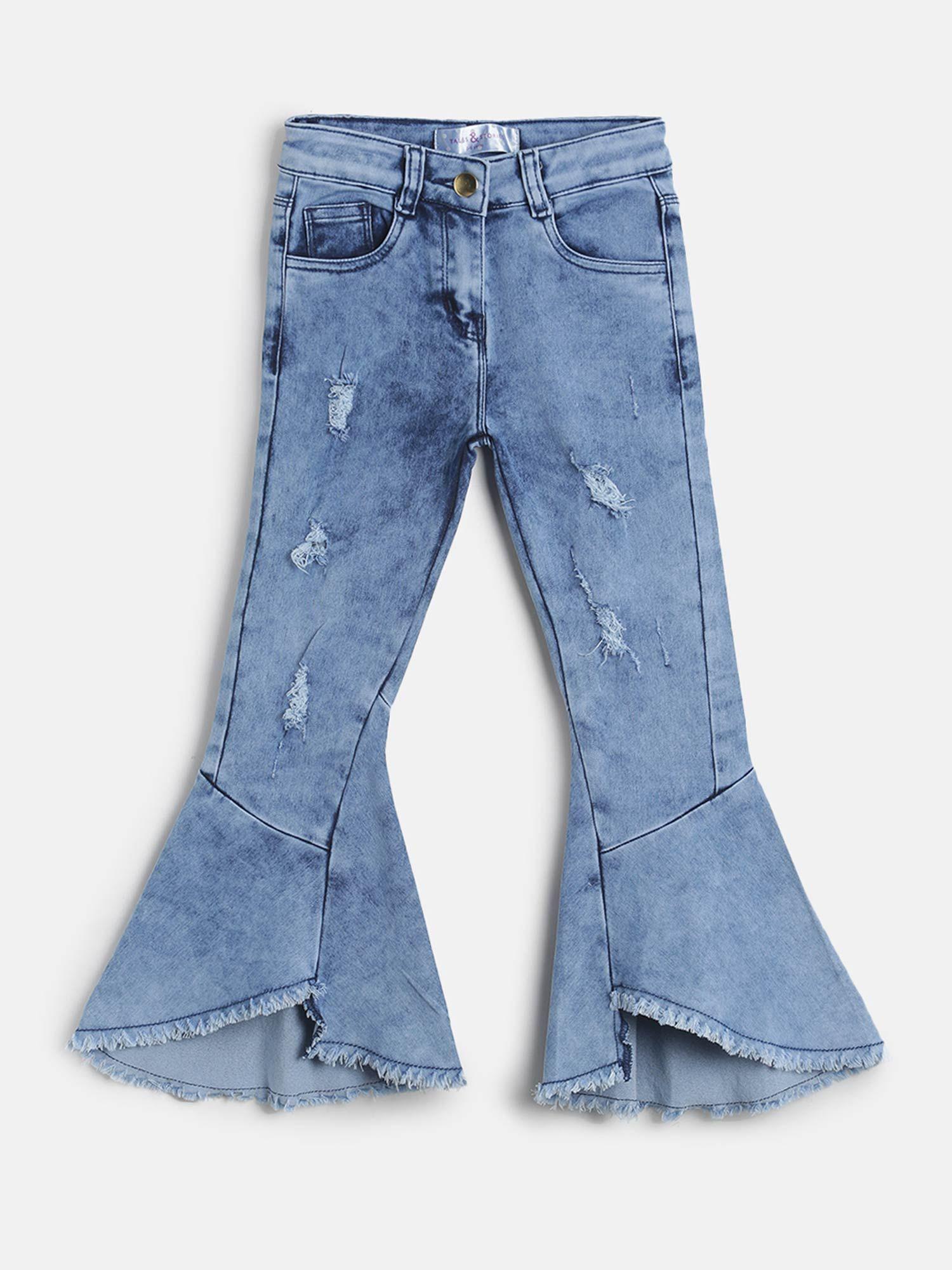 girl's-lycra-blue-distressed-jeans